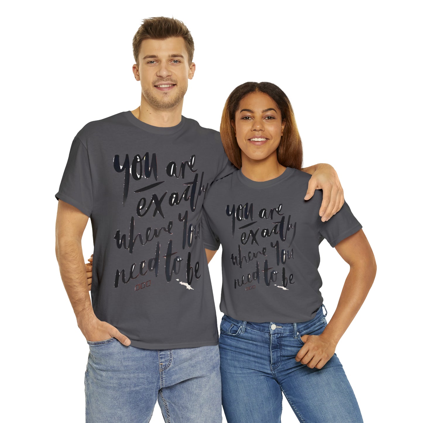 You re EXACTLY where you need to be  - CR Celebrate Recovery Classic Logo - Unisex Heavy Cotton Tee
