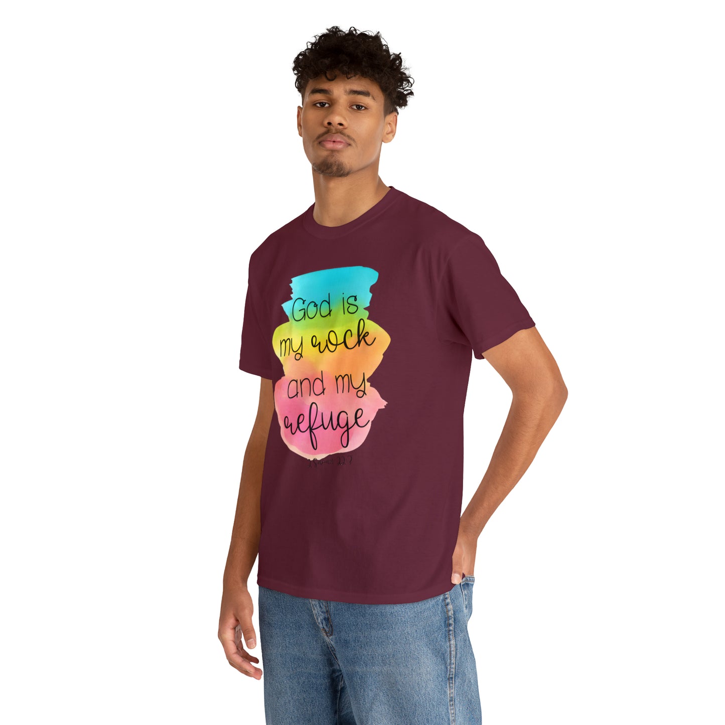 God is my rock and my refuge - Unisex Heavy Cotton Short Sleeve Tee