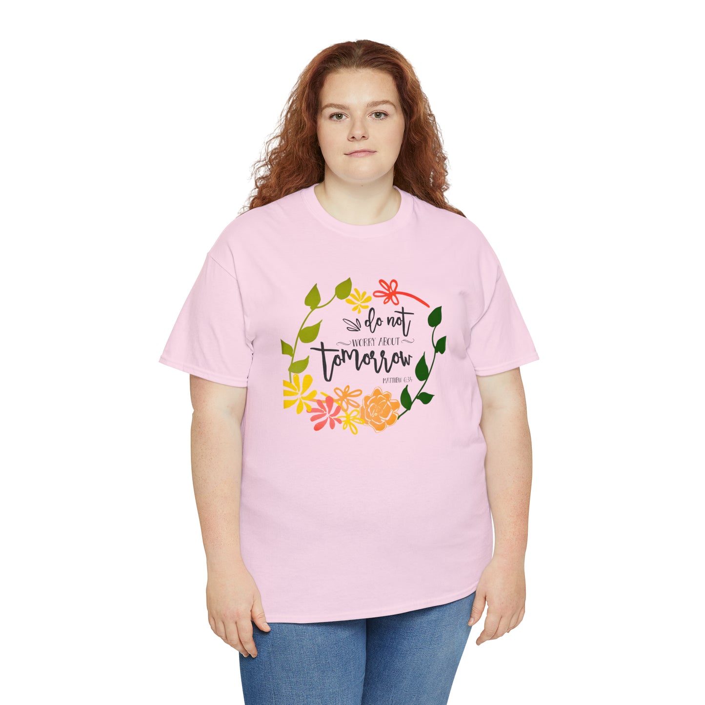 Do not worry about tomorrow (Matthew) - Unisex Heavy Cotton Short Sleeve Tee