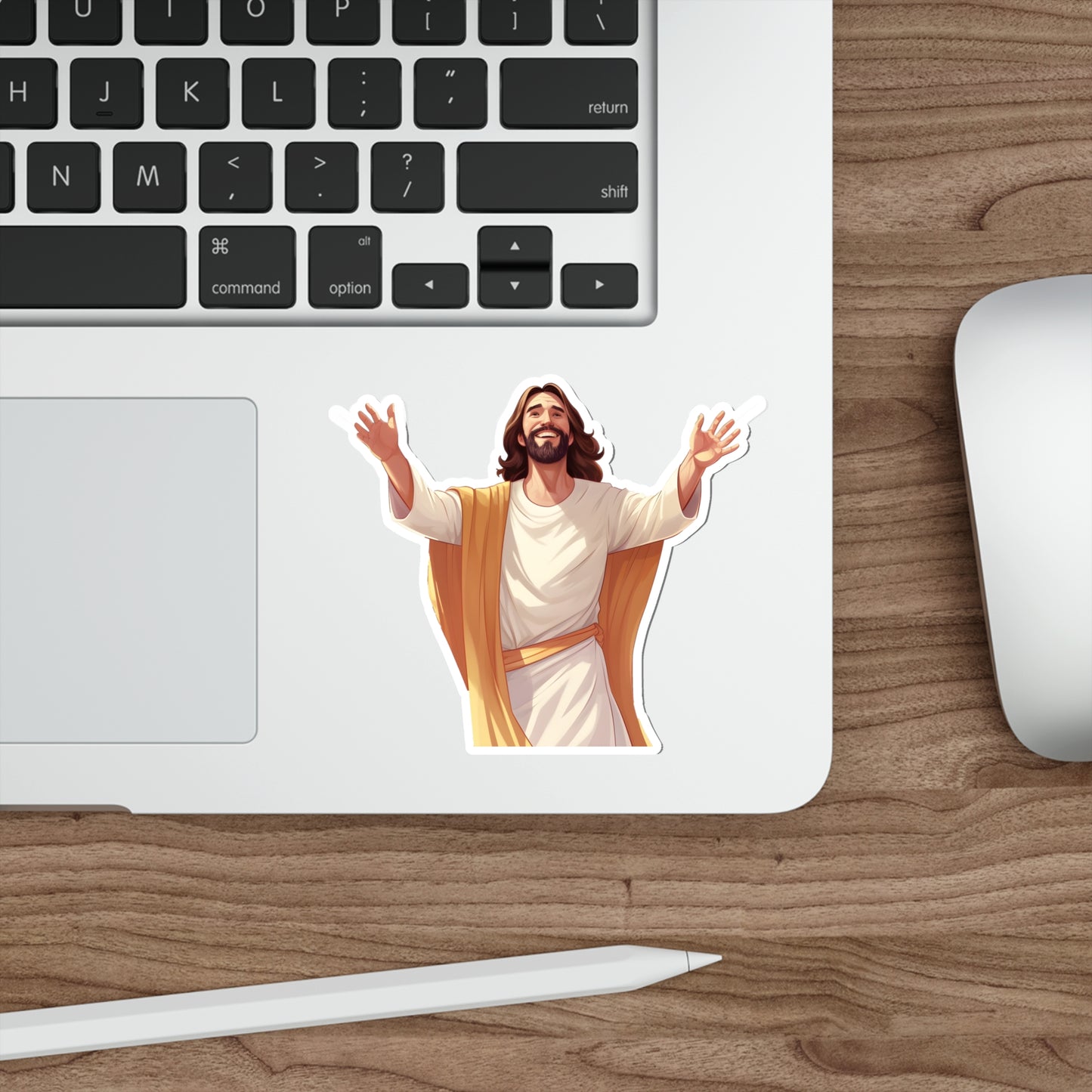 He is Waiting with Outstretched Arms to Welcome Us -3  Die-Cut Stickers (MB)