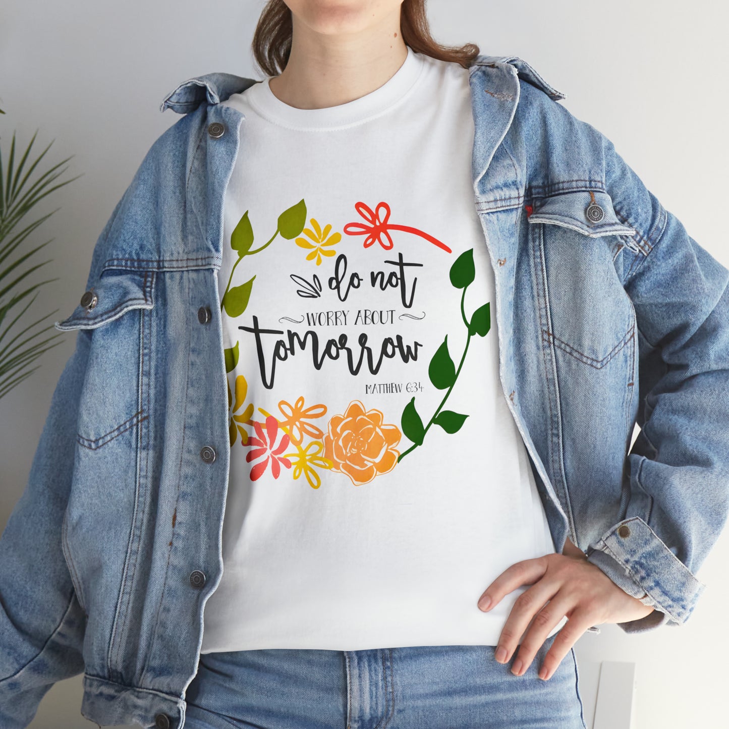 Do not worry about tomorrow (Matthew) - Unisex Heavy Cotton Short Sleeve Tee
