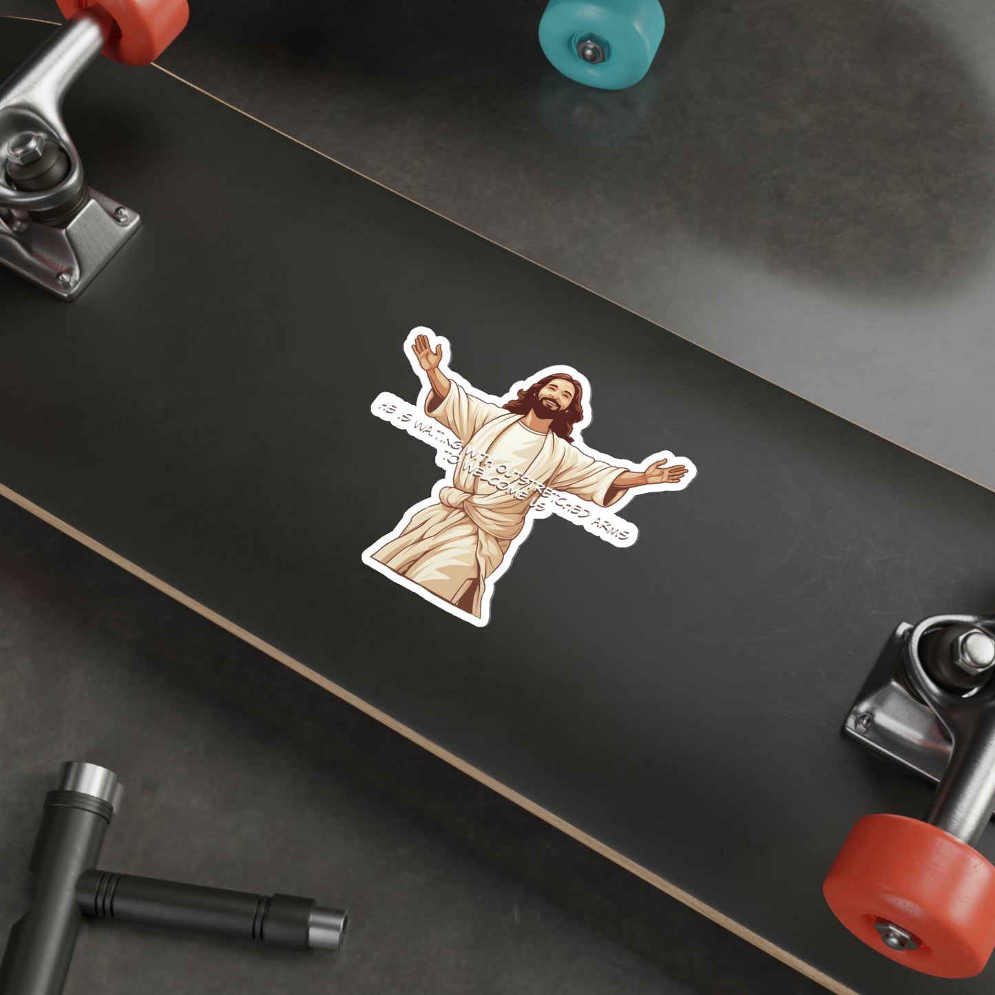 He is Waiting with Outstretched Arms to Welcome Us - Dialogue-4  Die-Cut Stickers (MB)