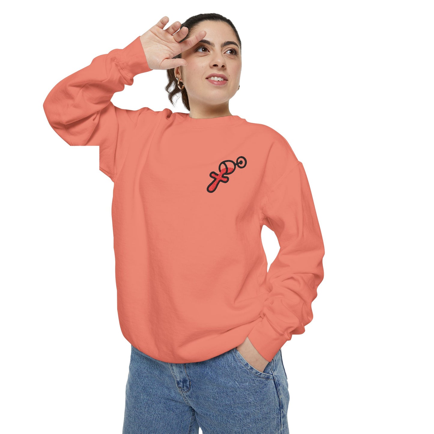 “Sip of Sacrifice” Embroidered Crewneck — Disciple Dad (Water-Into-Wine Drop Collection)