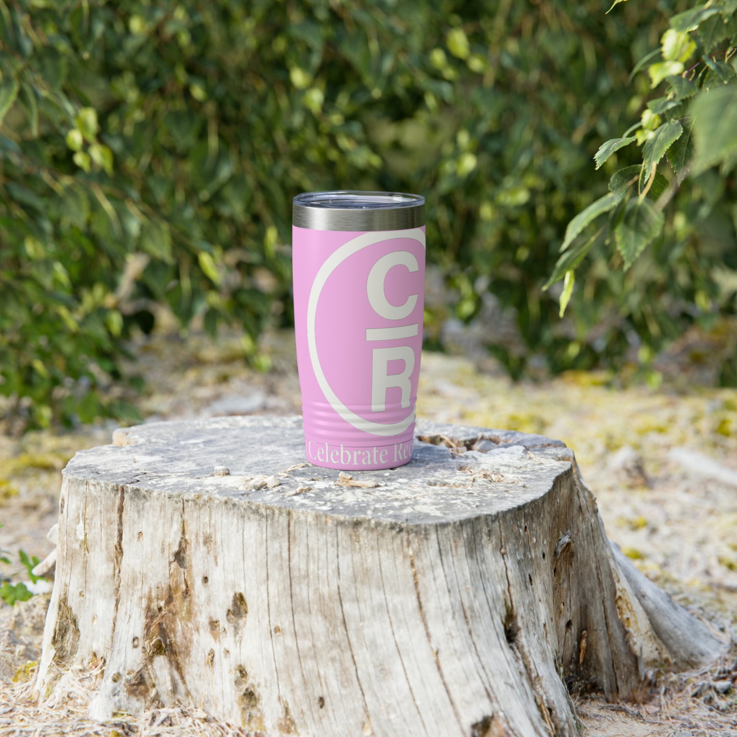 CR Celebrate Recovery Basic Logo White Ringneck Tumbler, 20oz