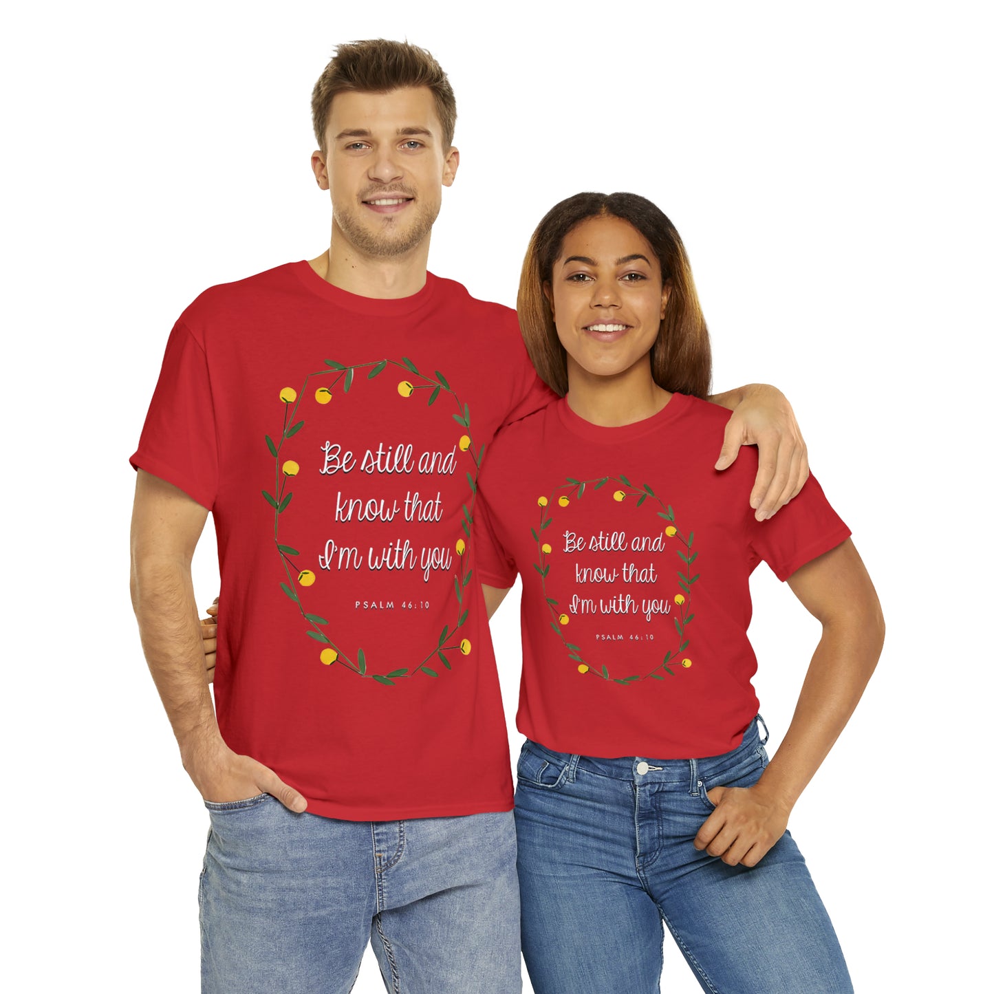 Be Still and know that I am with you (Psalm) - Unisex Heavy Cotton Short Sleeve Tee