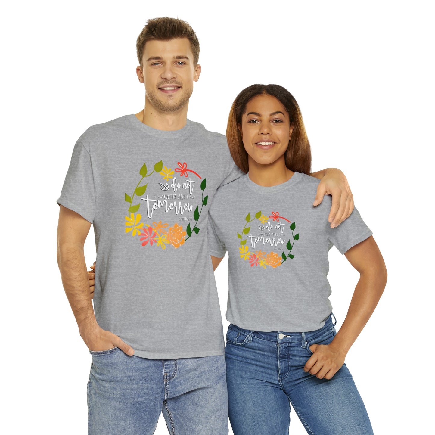 Do not worry about tomorrow (Matthew) - Unisex Heavy Cotton Short Sleeve Tee