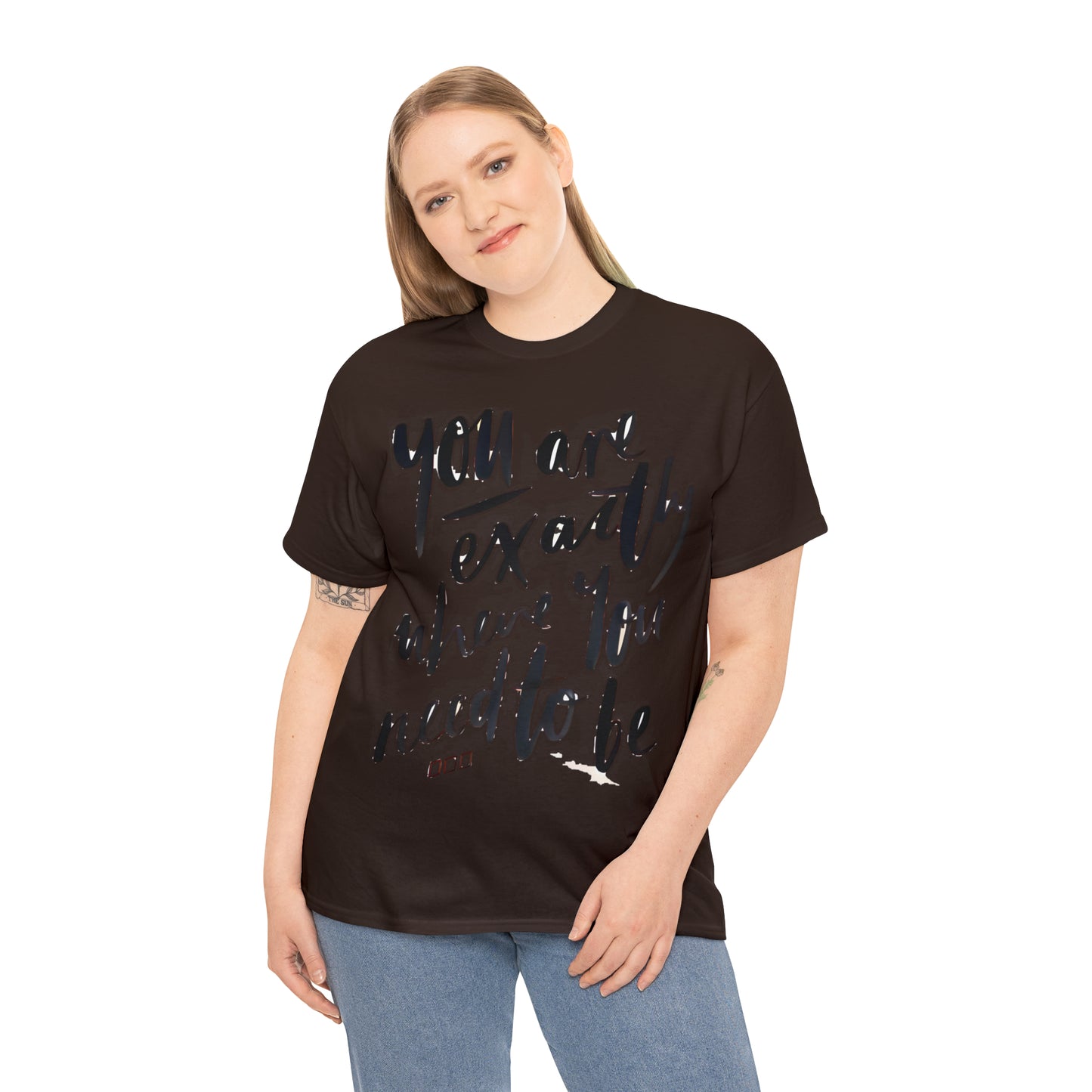 You re EXACTLY where you need to be  - CR Celebrate Recovery Classic Logo - Unisex Heavy Cotton Tee