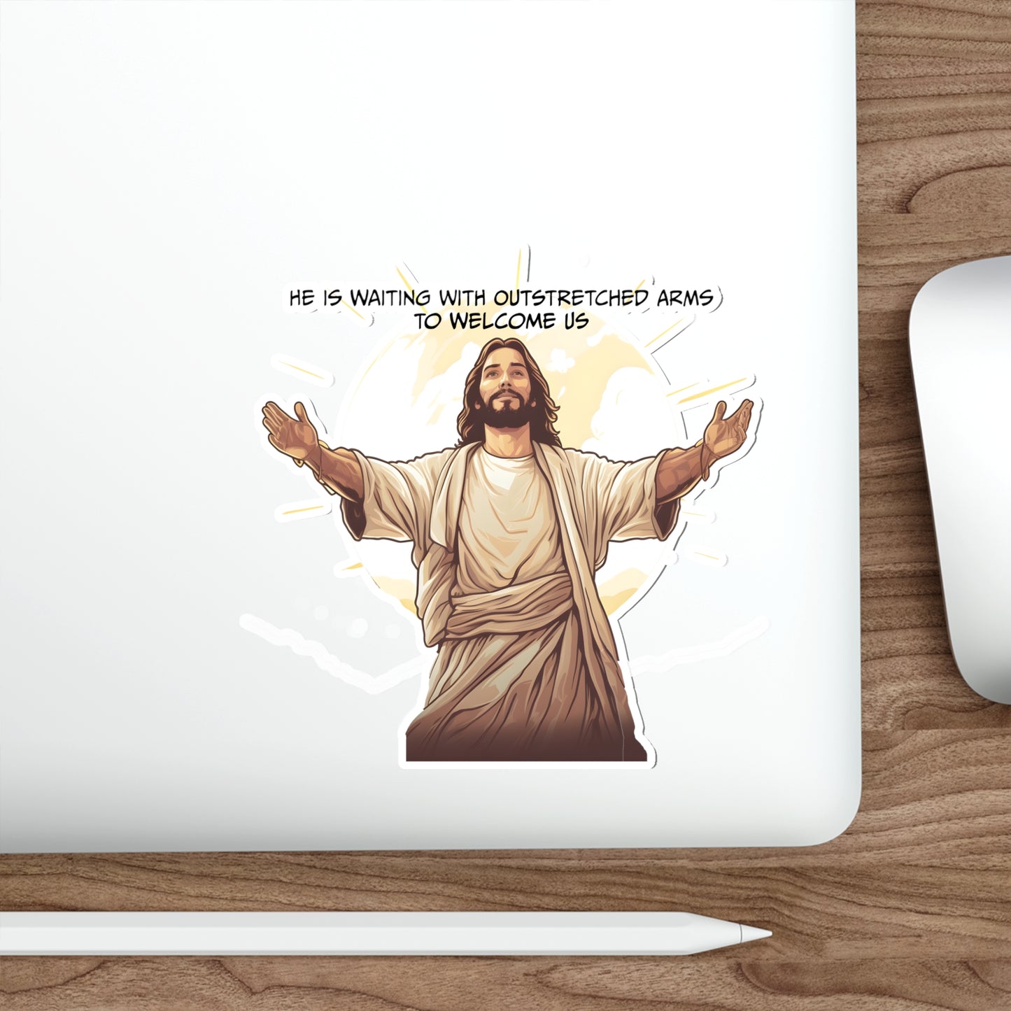 He is Waiting with Outstretched Arms to Welcome Us - Dialogue-  Die-Cut Stickers (MB)