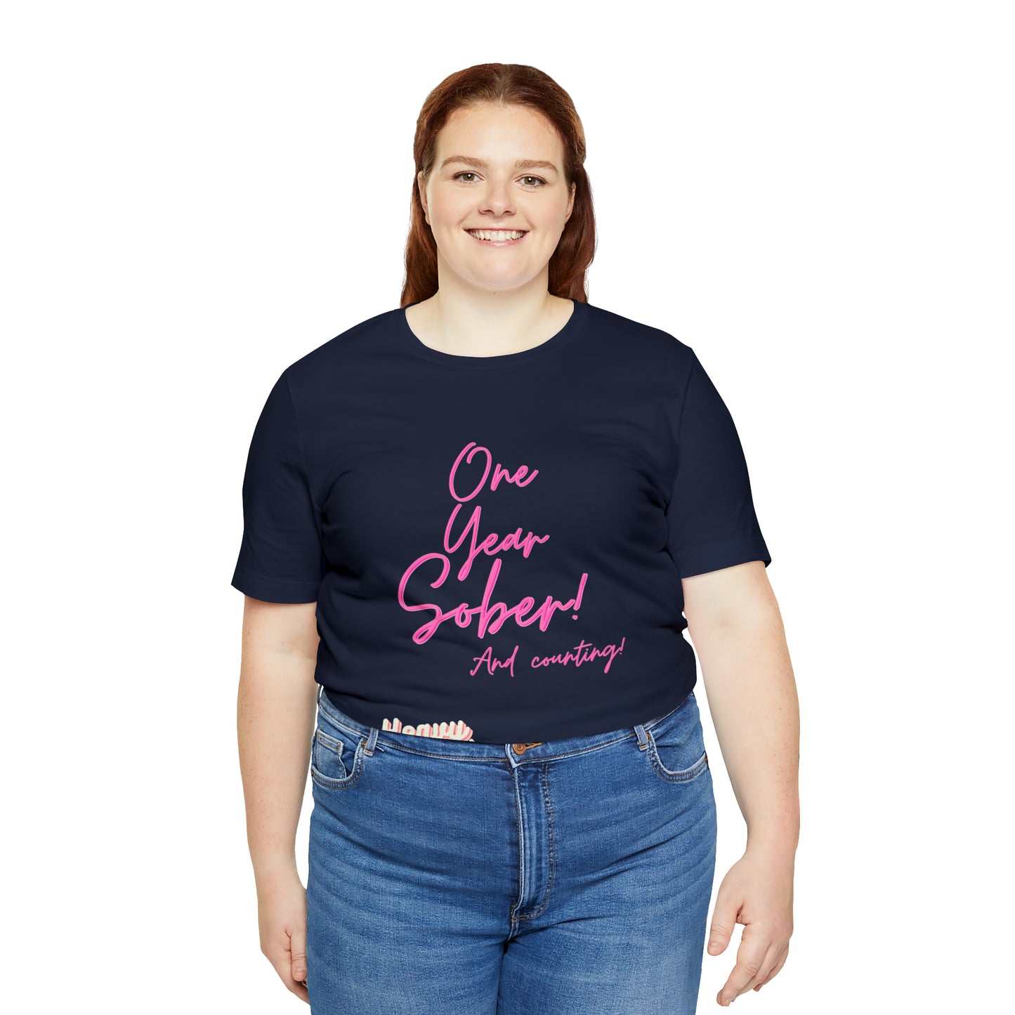 One Year Sober “Heavy Metal” Summer Font  (1 Year Sober) Unisex Jersey Short Sleeve Tee