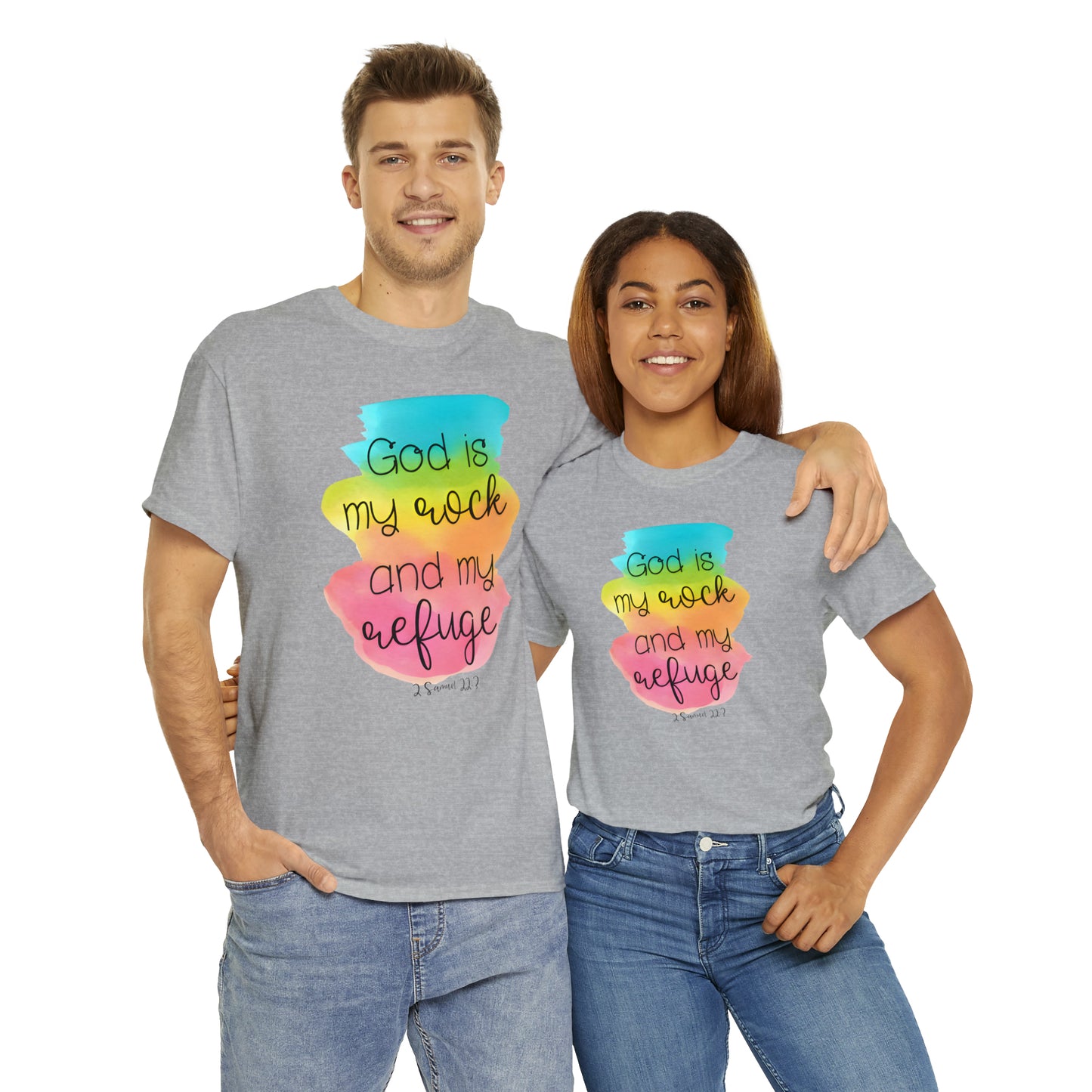God is my rock and my refuge - Unisex Heavy Cotton Short Sleeve Tee
