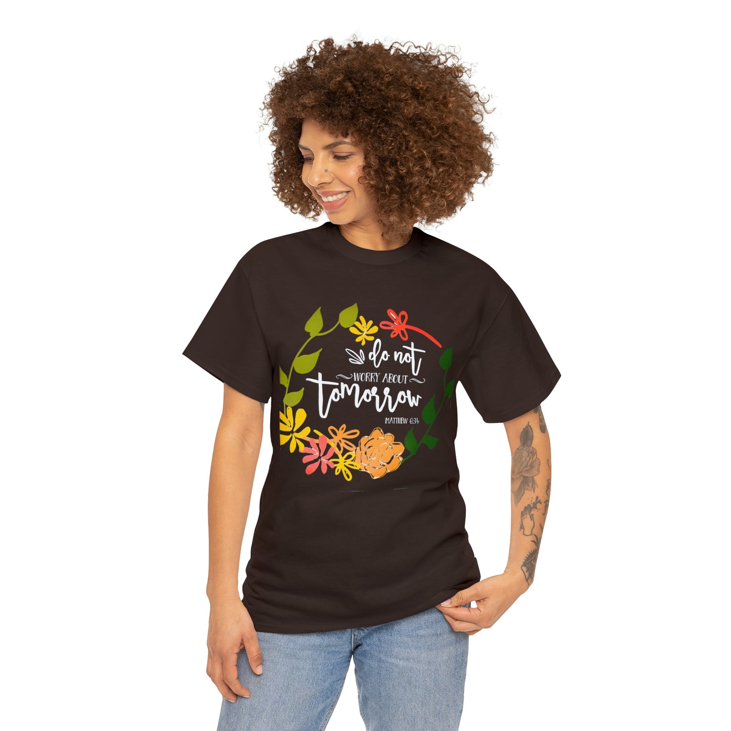 Do not worry about tomorrow (Matthew) - Unisex Heavy Cotton Short Sleeve Tee