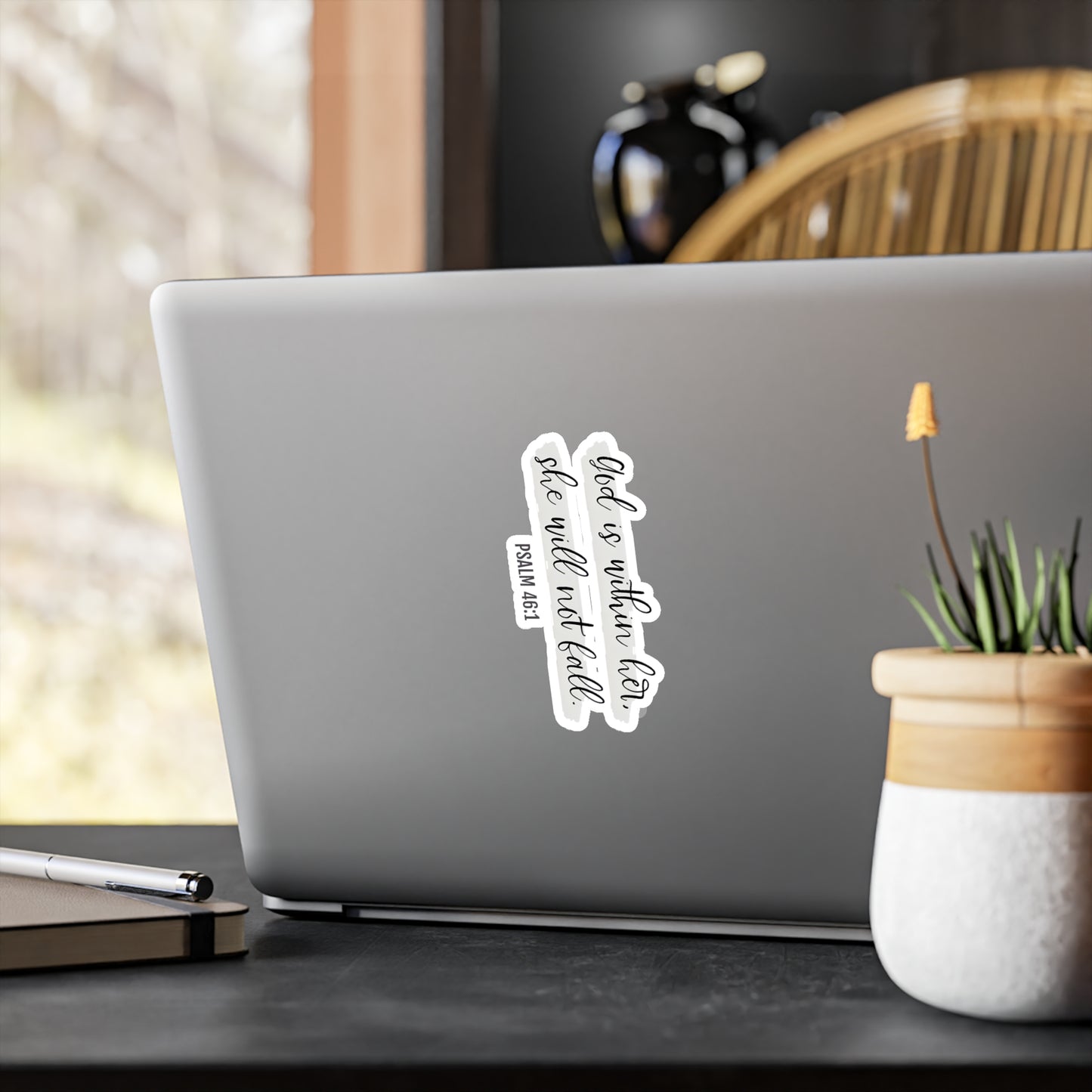 God is with Her, She Will Not Fall Psalm Kiss-Cut Vinyl Decals