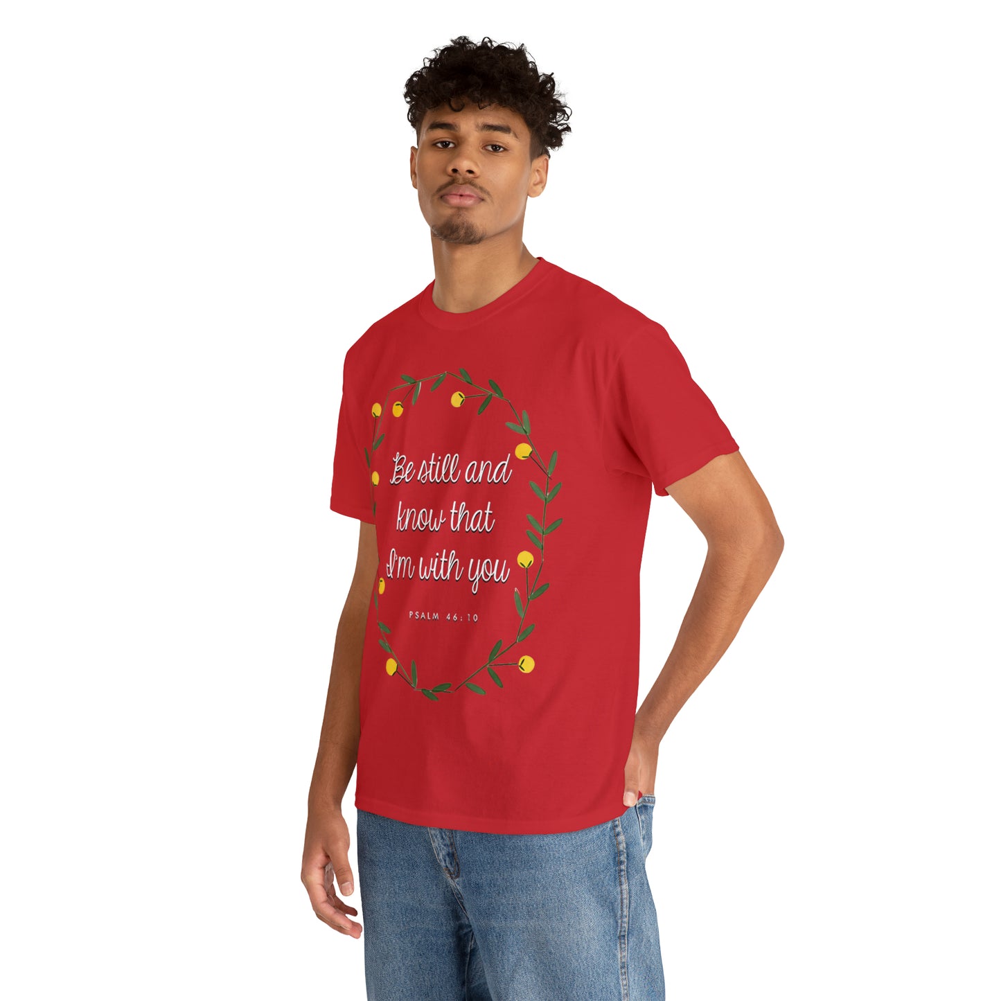 Be Still and know that I am with you (Psalm) - Unisex Heavy Cotton Short Sleeve Tee