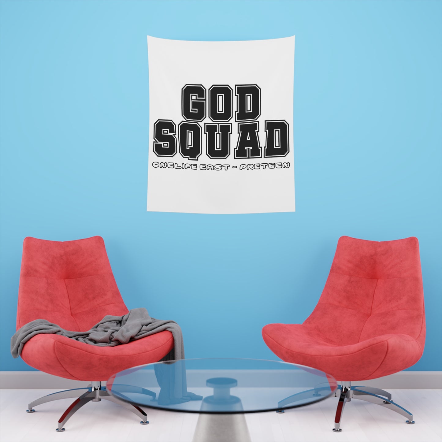 “God Squad” - Pre-Teen Room - Printed Wall Tapestry