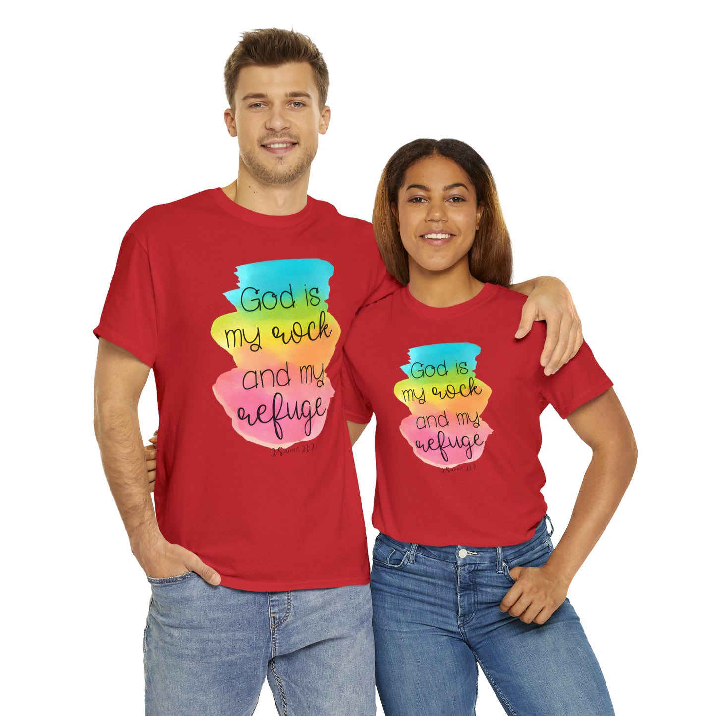 God is my rock and my refuge - Unisex Heavy Cotton Short Sleeve Tee