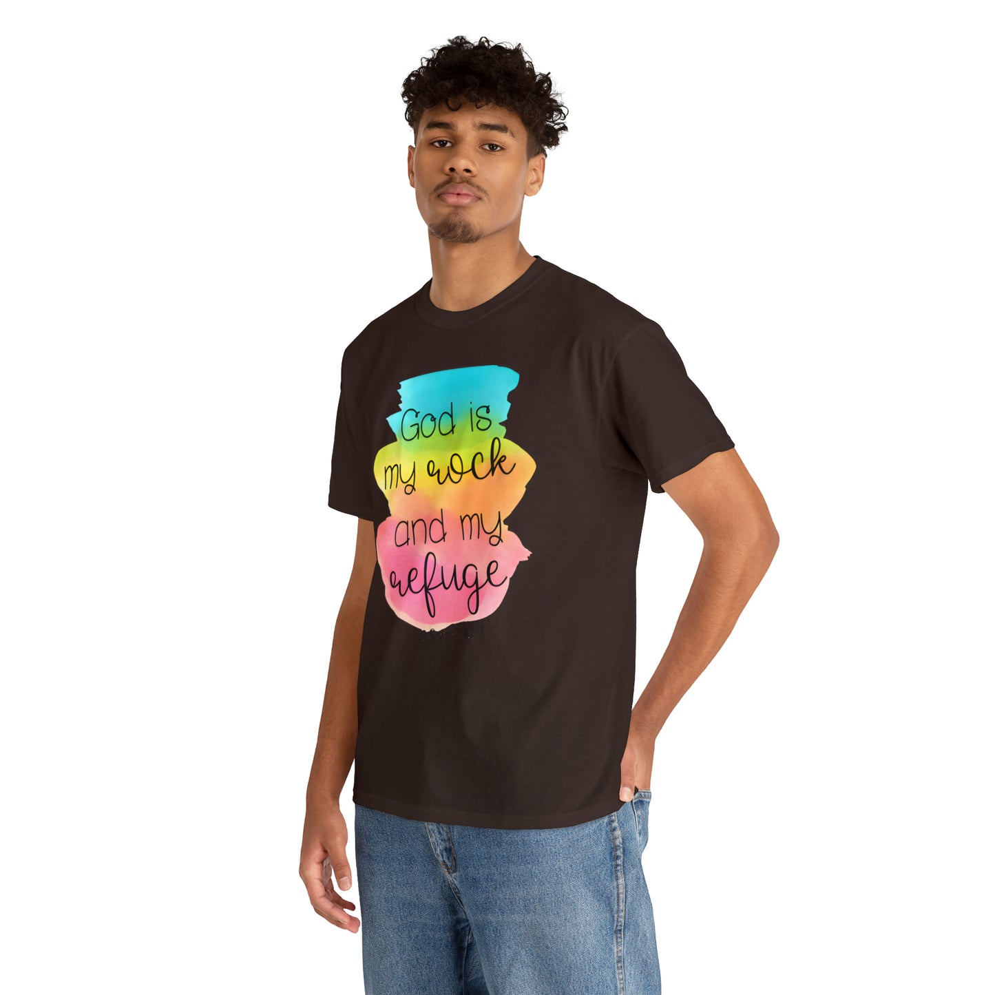 God is my rock and my refuge - Unisex Heavy Cotton Short Sleeve Tee