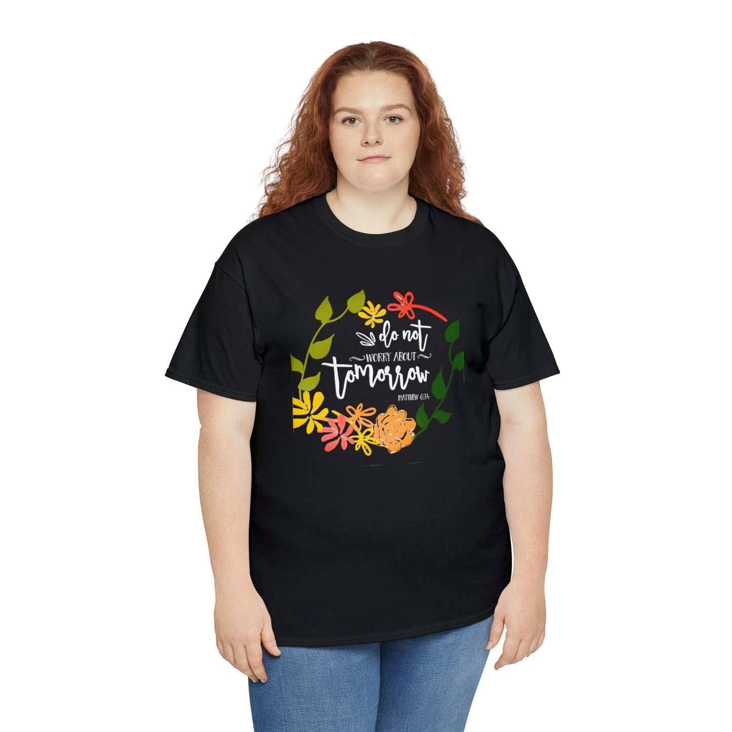 Do not worry about tomorrow (Matthew) - Unisex Heavy Cotton Short Sleeve Tee