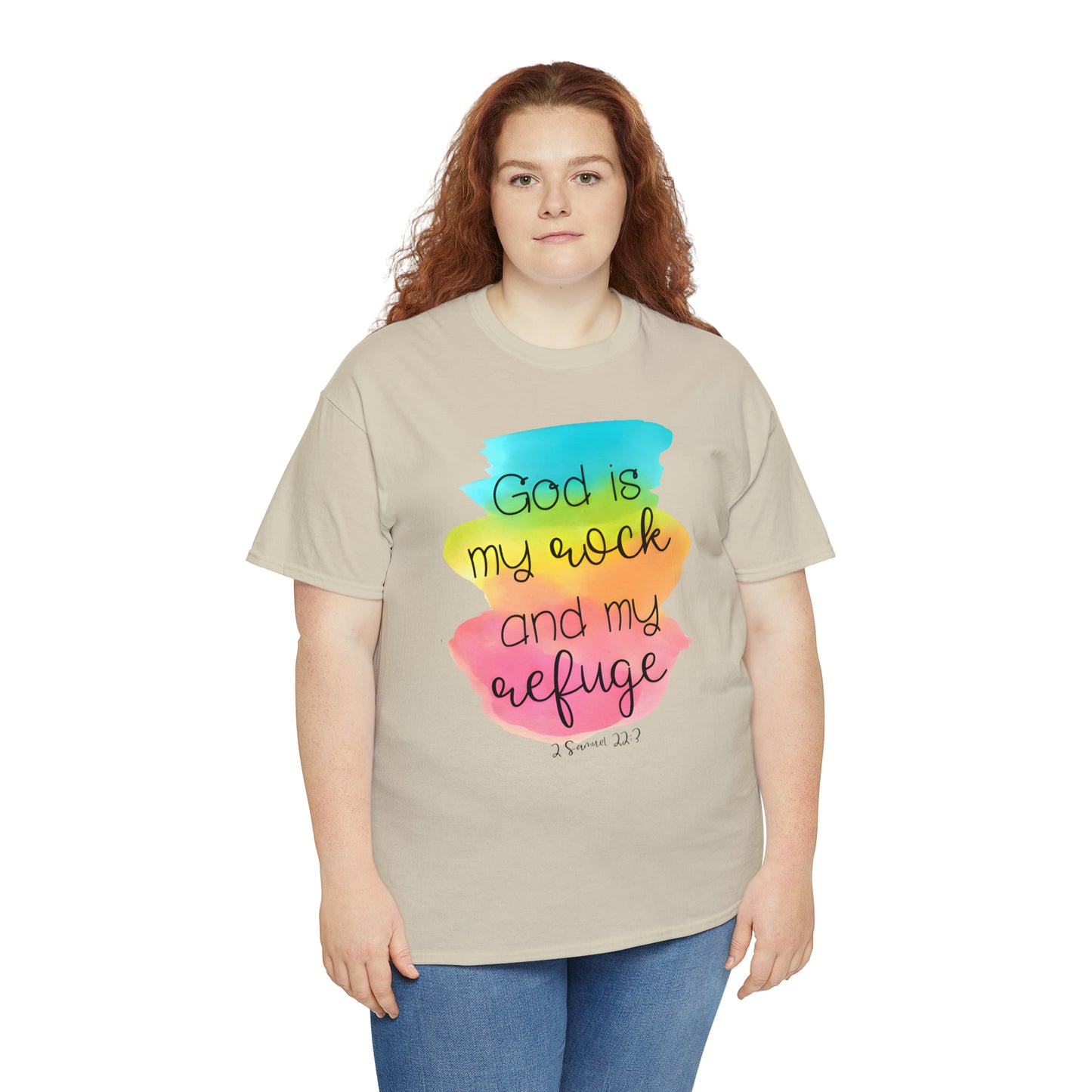 God is my rock and my refuge - Unisex Heavy Cotton Short Sleeve Tee