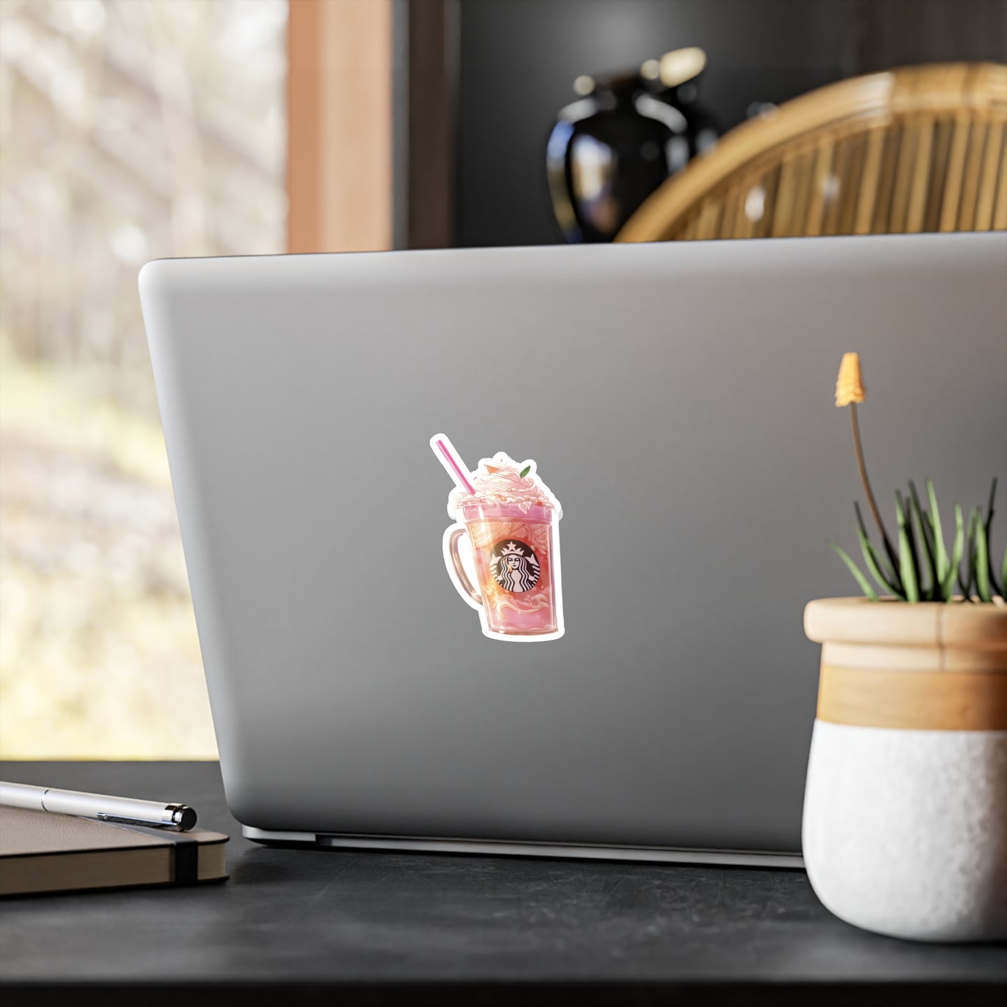 Pink Starbucks Drink (Anime Art Style)  Kiss-Cut Vinyl Decals