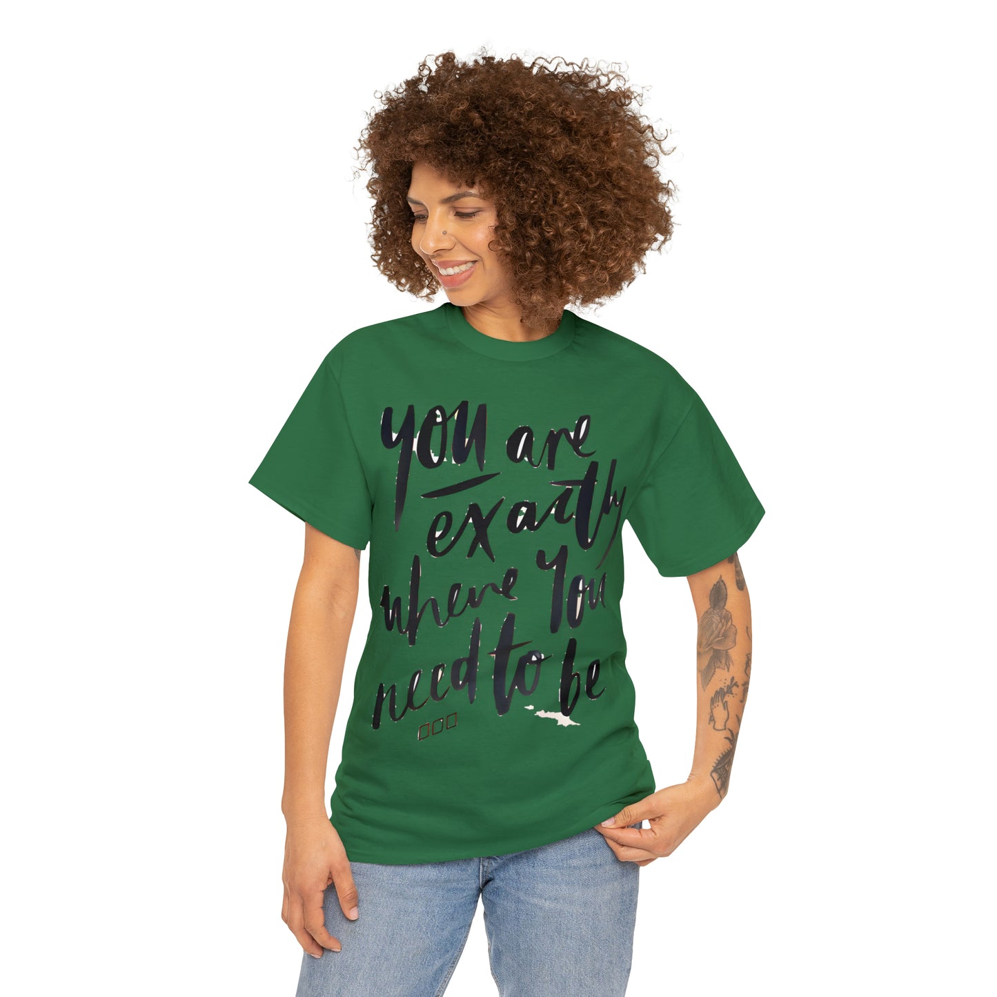 You re EXACTLY where you need to be  - CR Celebrate Recovery Classic Logo - Unisex Heavy Cotton Tee