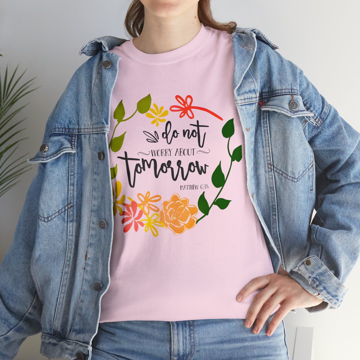 Do not worry about tomorrow (Matthew) - Unisex Heavy Cotton Short Sleeve Tee