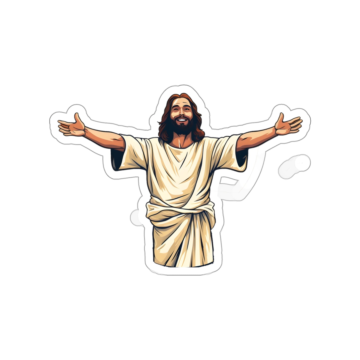 He is Waiting with Outstretched Arms to Welcome Us -2  Die-Cut Stickers (MB)