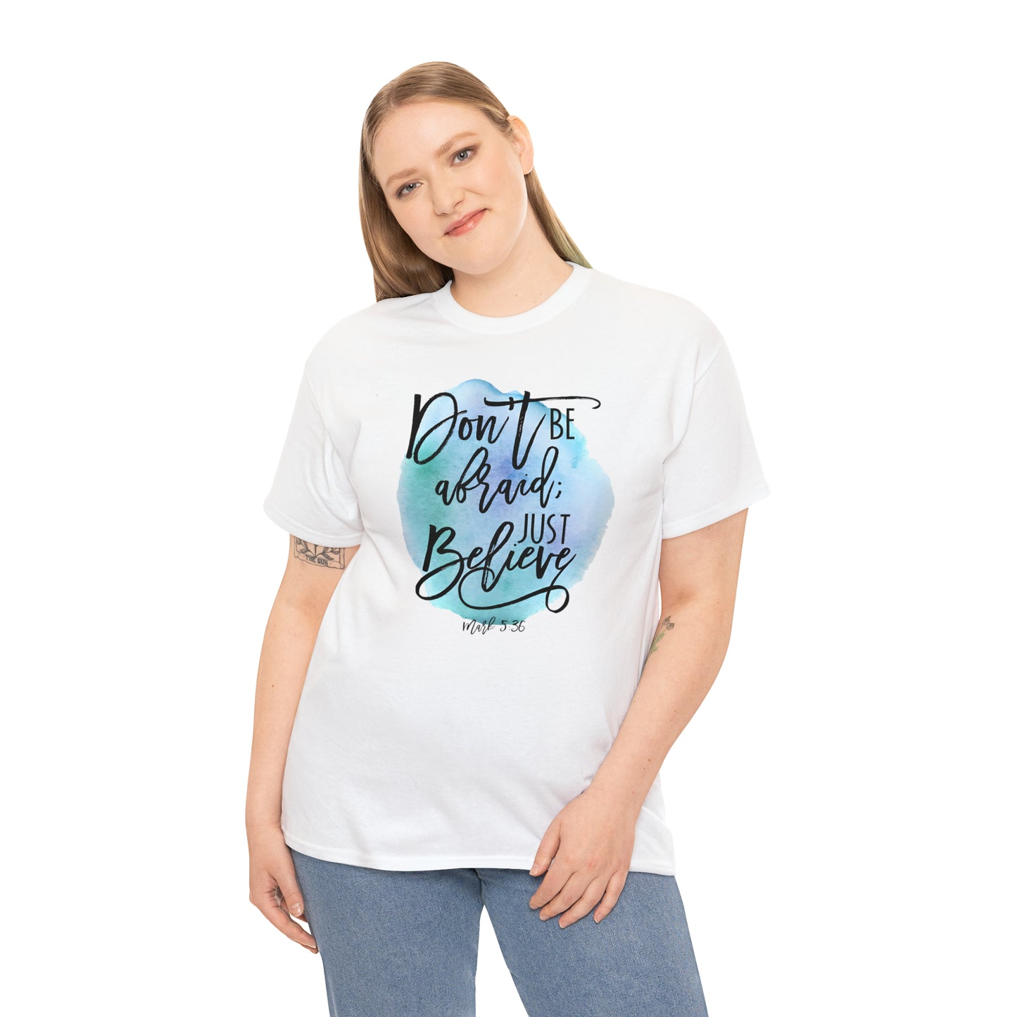 Don't be afraid, just Believe (Mark) - Unisex Heavy Cotton Short Sleeve Tee