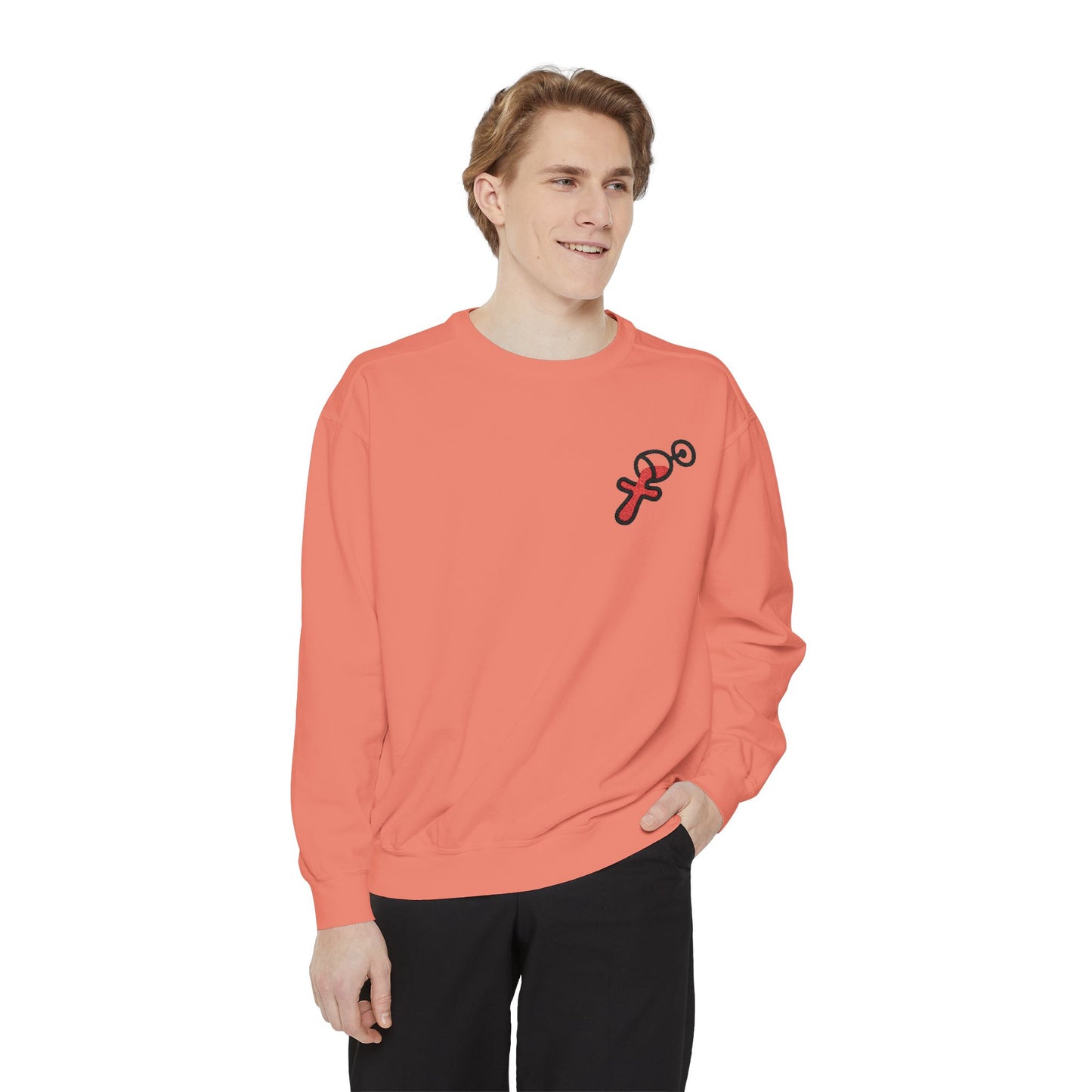 “Sip of Sacrifice” Embroidered Crewneck — Disciple Dad (Water-Into-Wine Drop Collection)