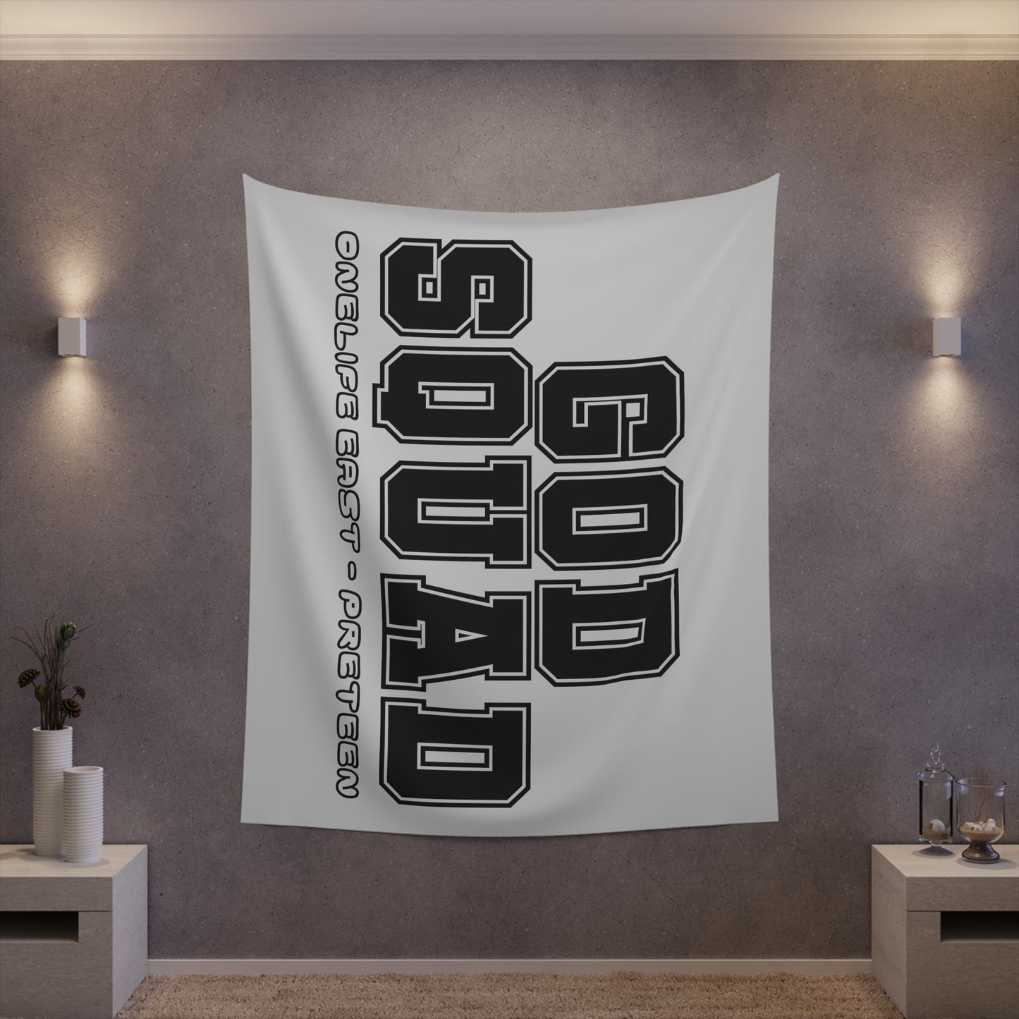 “God Squad” - Pre-Teen Room - Printed Wall Tapestry