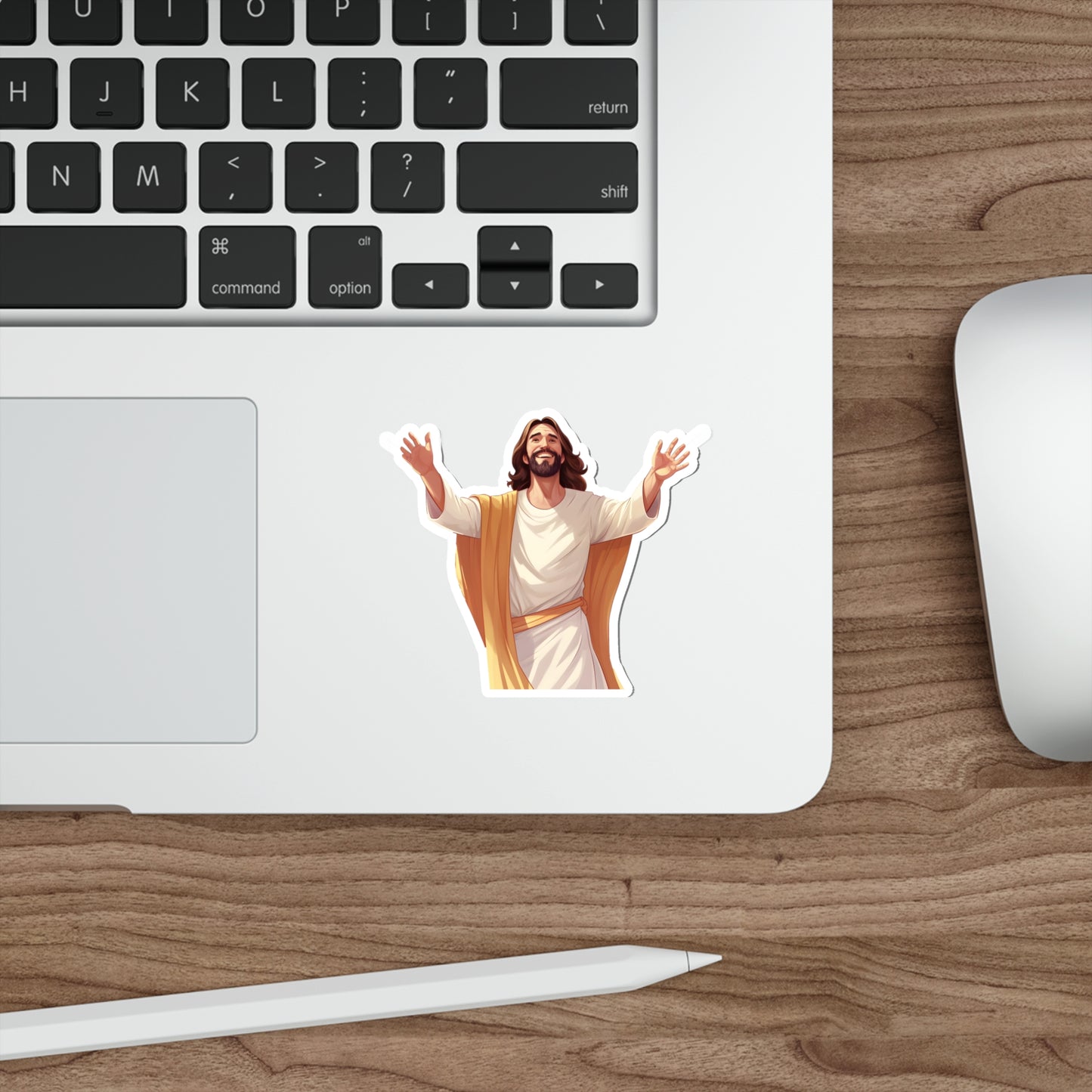 He is Waiting with Outstretched Arms to Welcome Us -3  Die-Cut Stickers (MB)