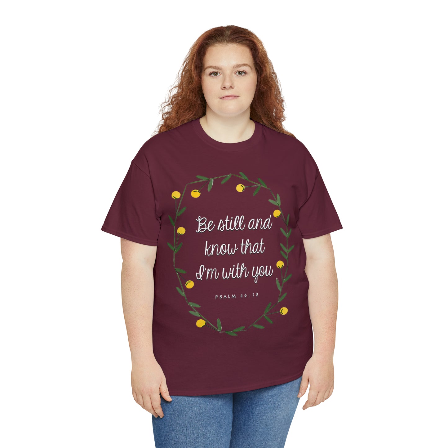 Be Still and know that I am with you (Psalm) - Unisex Heavy Cotton Short Sleeve Tee