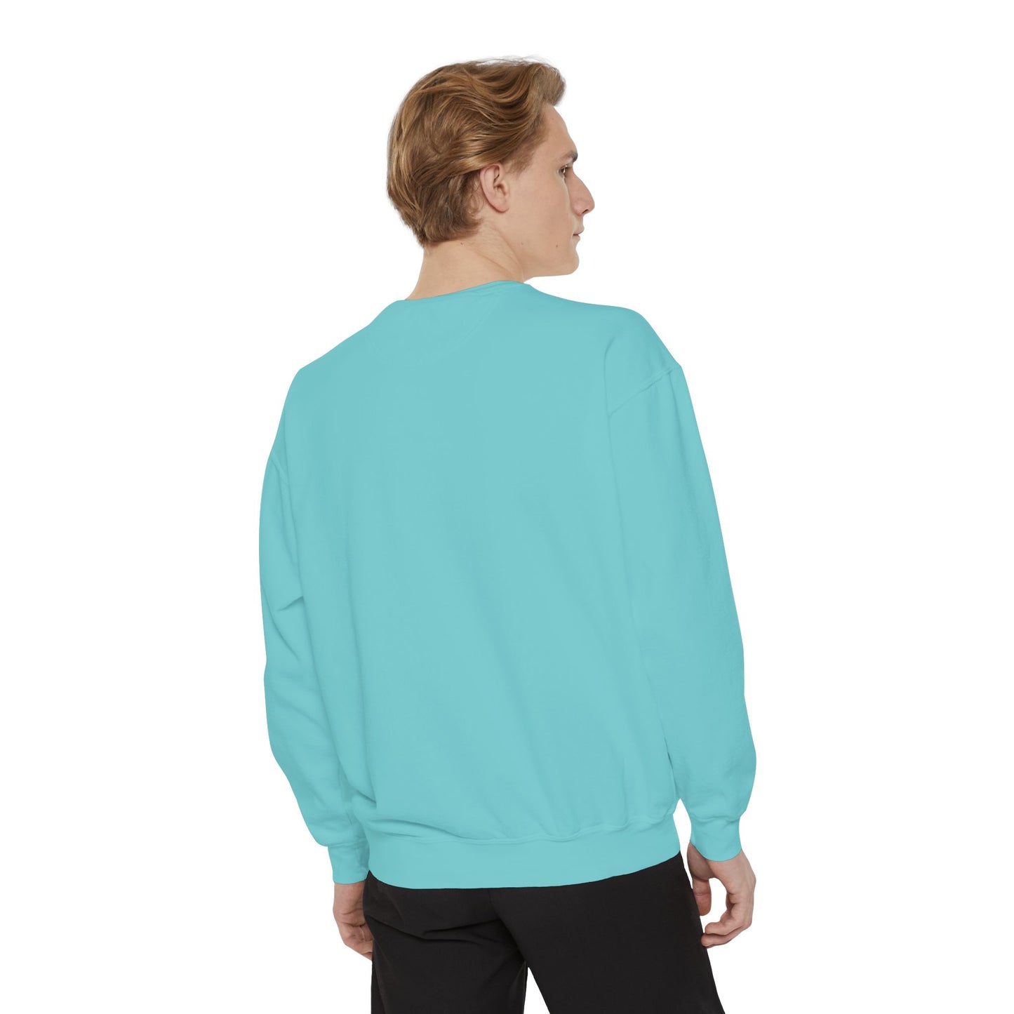“Sip of Sacrifice” Embroidered Crewneck — Disciple Dad (Water-Into-Wine Drop Collection)