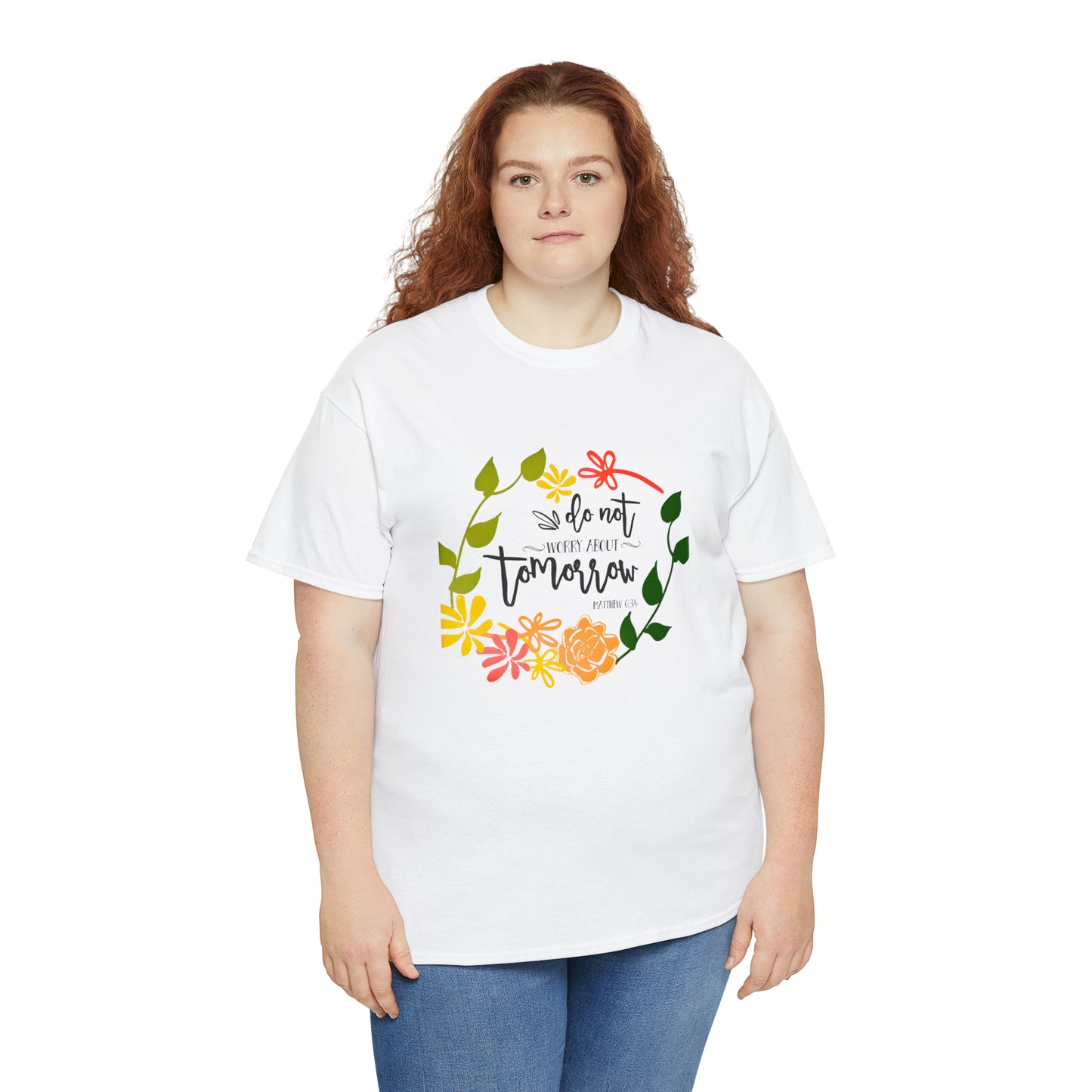 Do not worry about tomorrow (Matthew) - Unisex Heavy Cotton Short Sleeve Tee