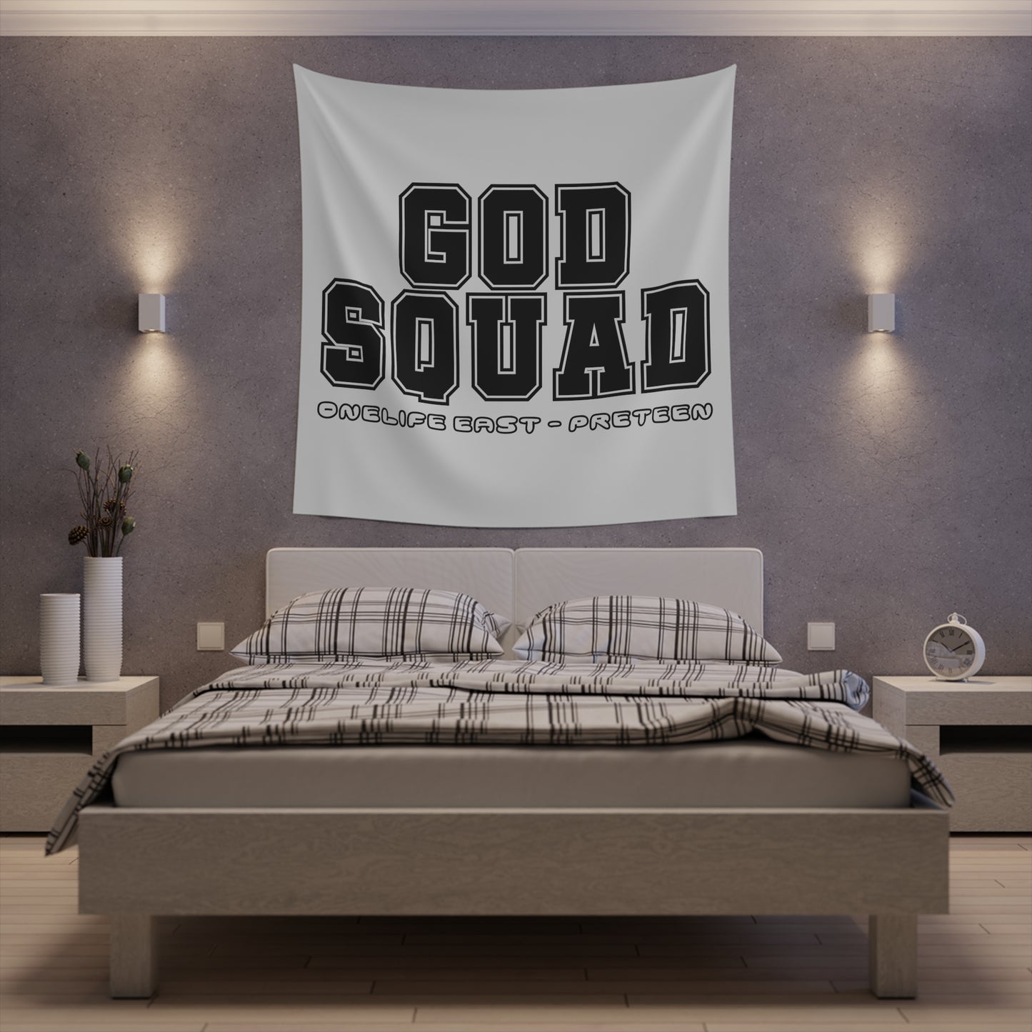 “God Squad” - Pre-Teen Room - Printed Wall Tapestry