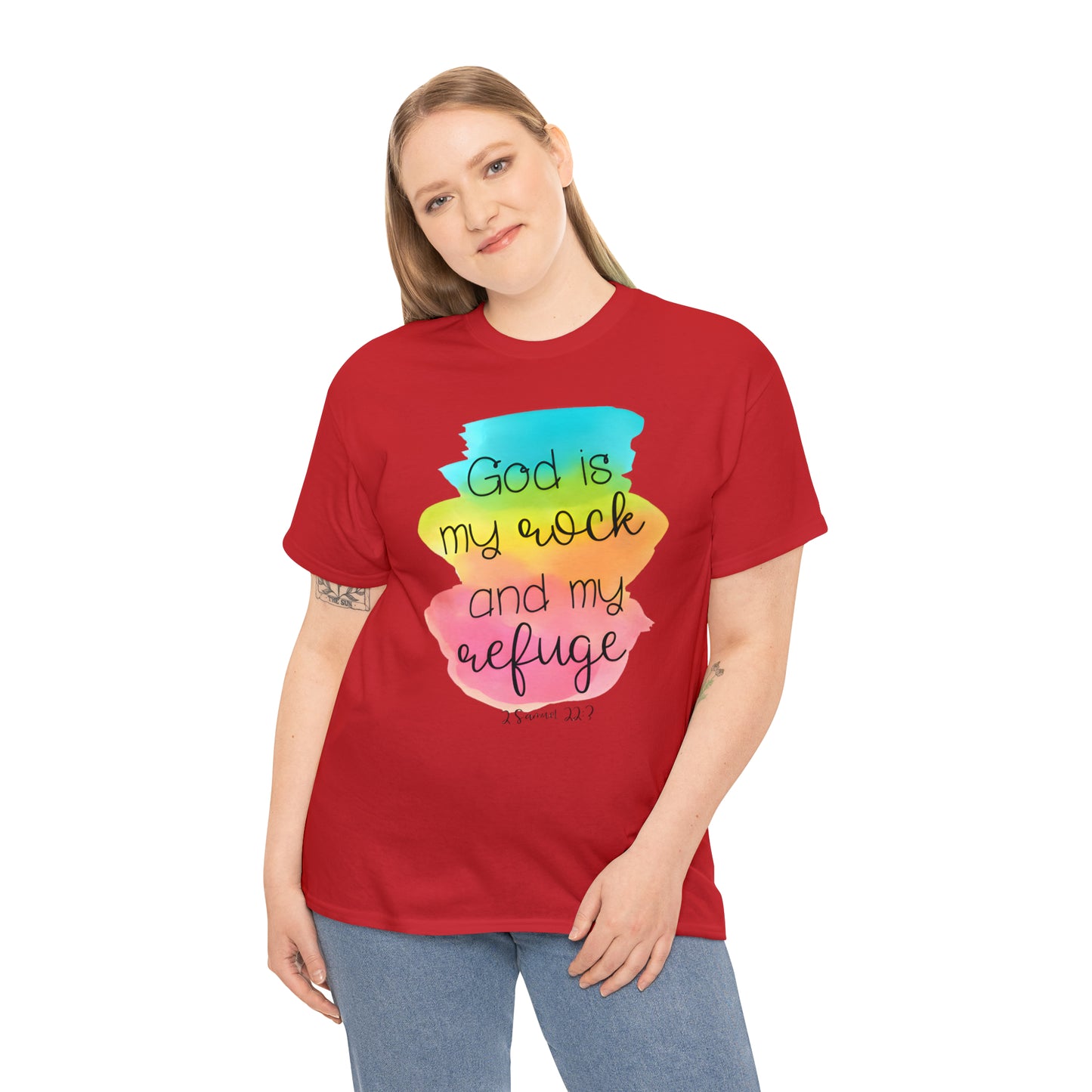 God is my rock and my refuge - Unisex Heavy Cotton Short Sleeve Tee