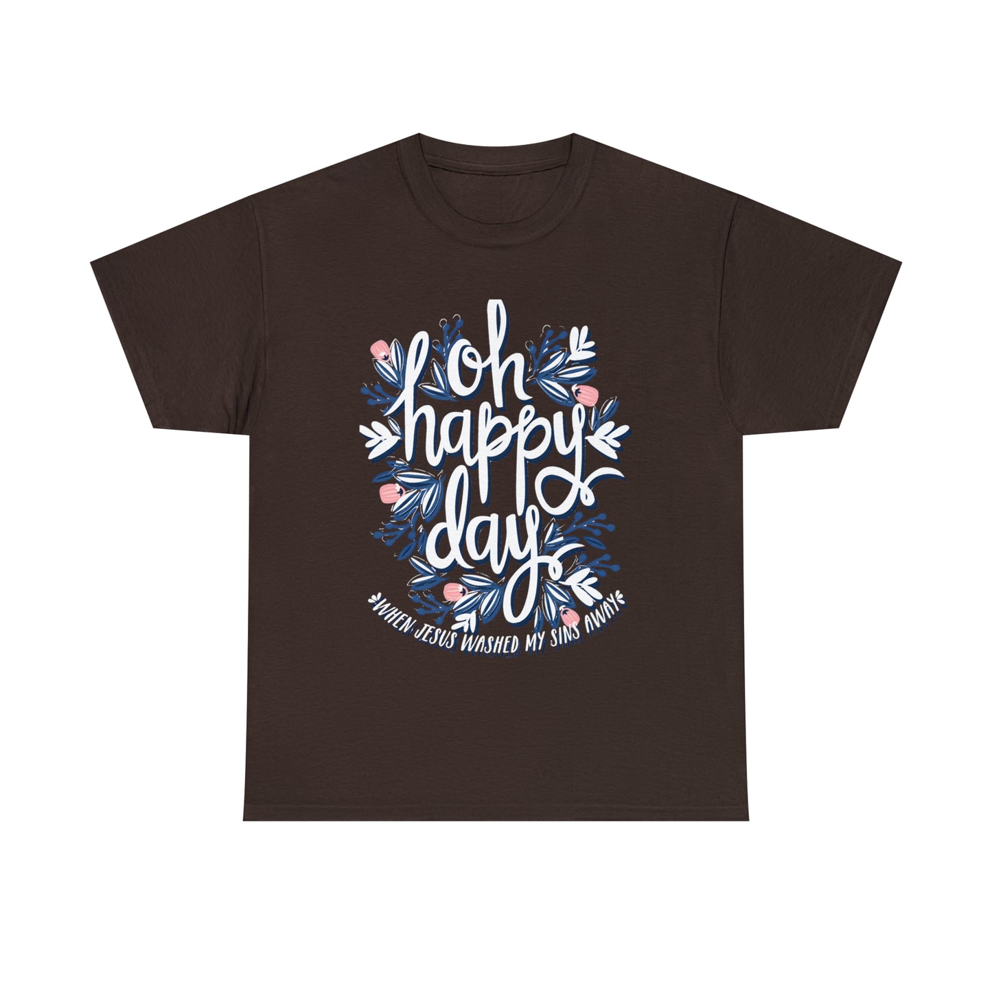 O Happy Day! When Jesus washed my sins away - Unisex Heavy Cotton Short Sleeve Tee