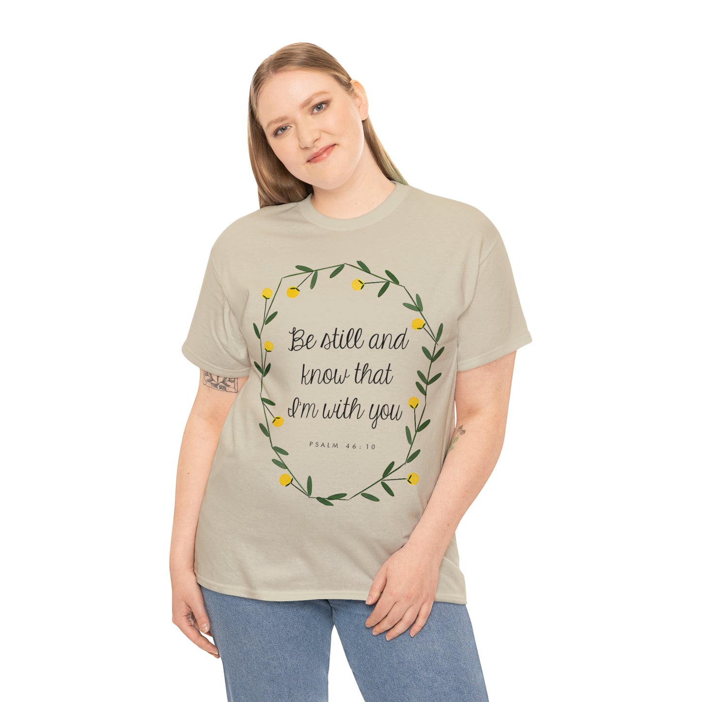 Be Still and know that I am with you (Psalm) - Unisex Heavy Cotton Short Sleeve Tee