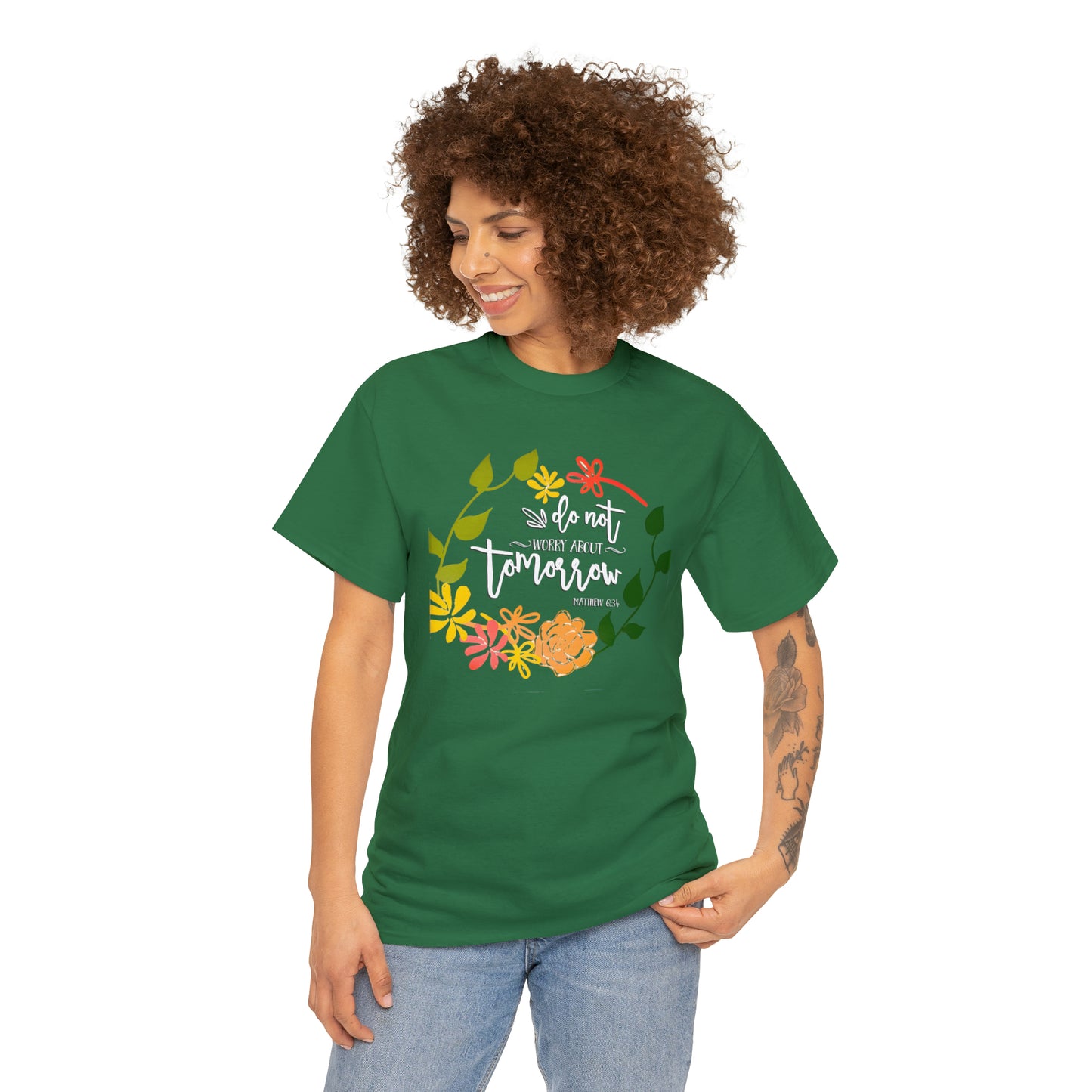 Do not worry about tomorrow (Matthew) - Unisex Heavy Cotton Short Sleeve Tee