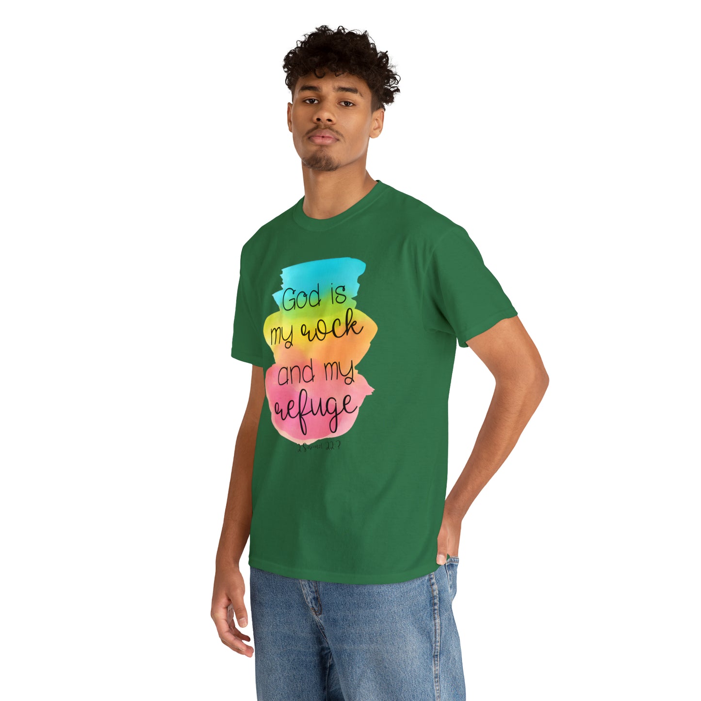 God is my rock and my refuge - Unisex Heavy Cotton Short Sleeve Tee
