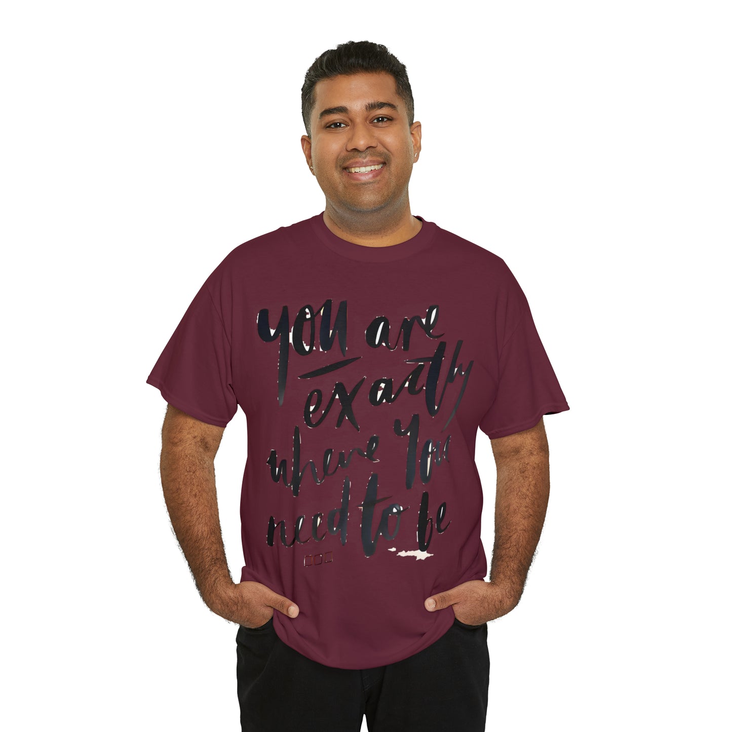 You re EXACTLY where you need to be  - CR Celebrate Recovery Classic Logo - Unisex Heavy Cotton Tee