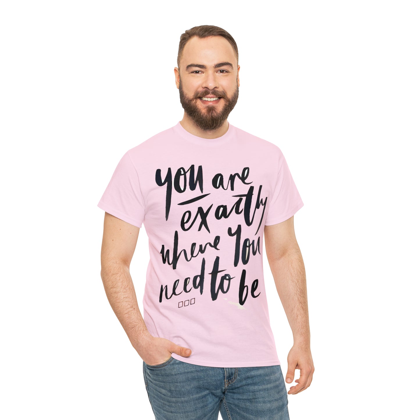 You re EXACTLY where you need to be  - CR Celebrate Recovery Classic Logo - Unisex Heavy Cotton Tee