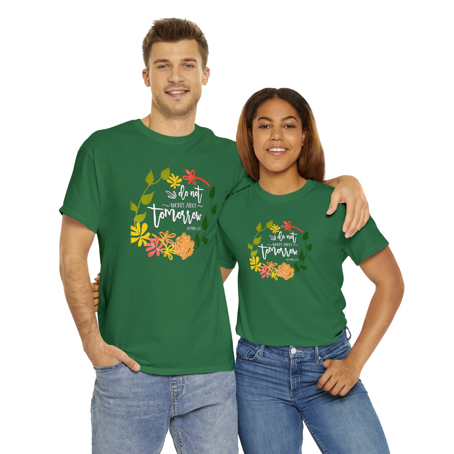 Do not worry about tomorrow (Matthew) - Unisex Heavy Cotton Short Sleeve Tee