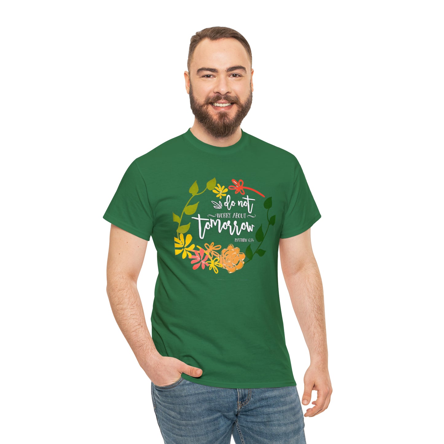 Do not worry about tomorrow (Matthew) - Unisex Heavy Cotton Short Sleeve Tee
