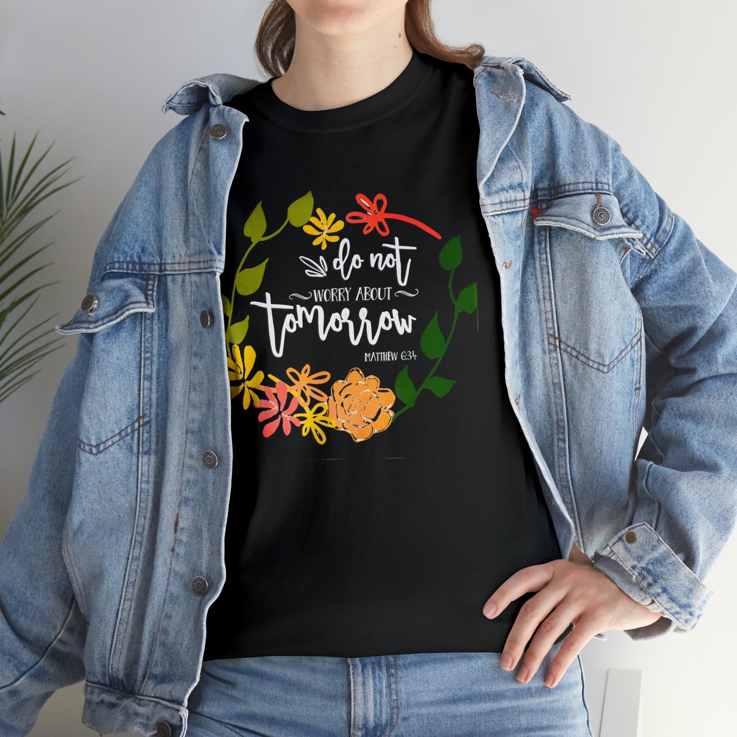 Do not worry about tomorrow (Matthew) - Unisex Heavy Cotton Short Sleeve Tee