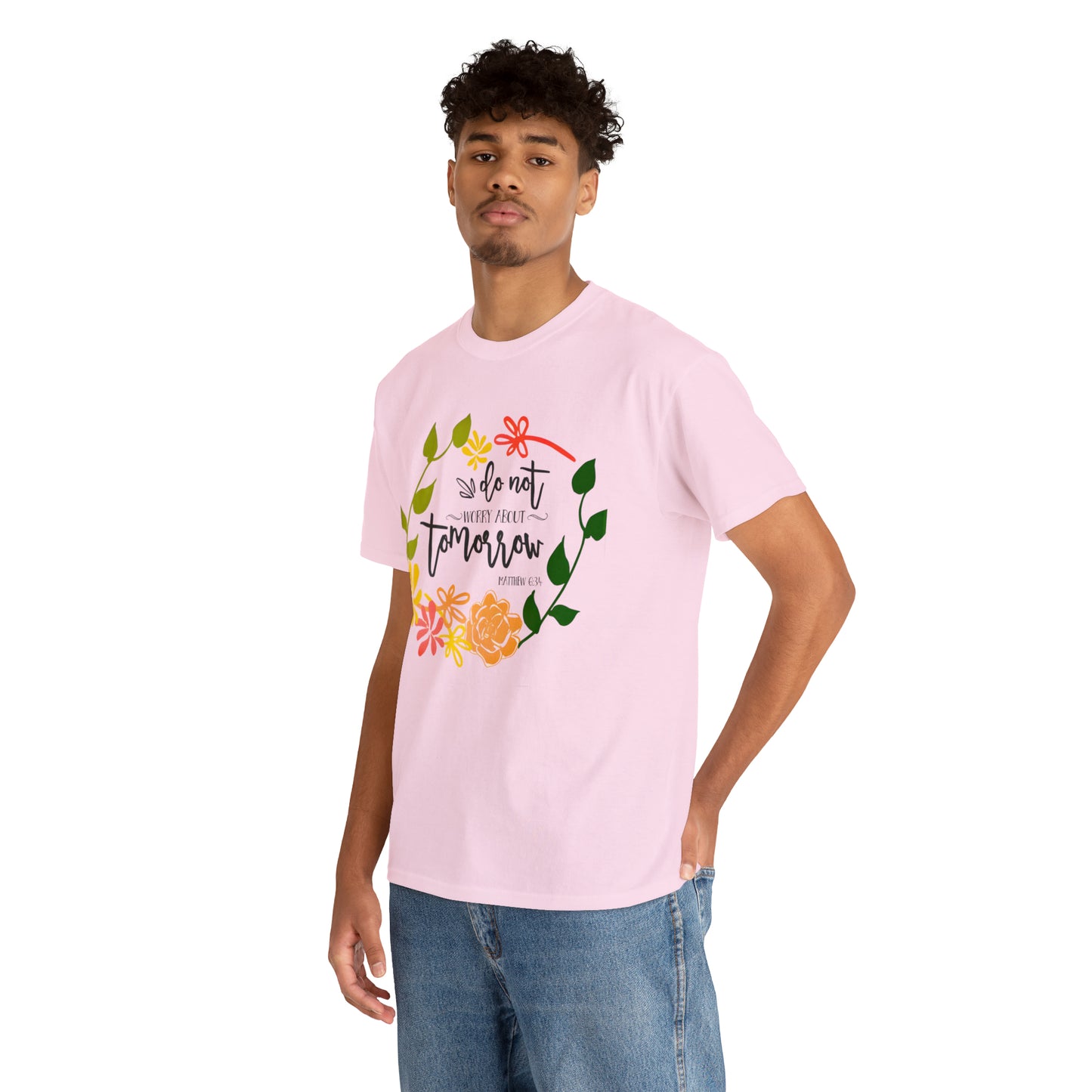 Do not worry about tomorrow (Matthew) - Unisex Heavy Cotton Short Sleeve Tee