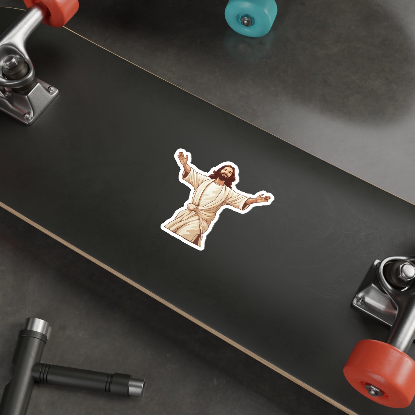 He is Waiting with Outstretched Arms to Welcome Us -4  Die-Cut Stickers (MB)