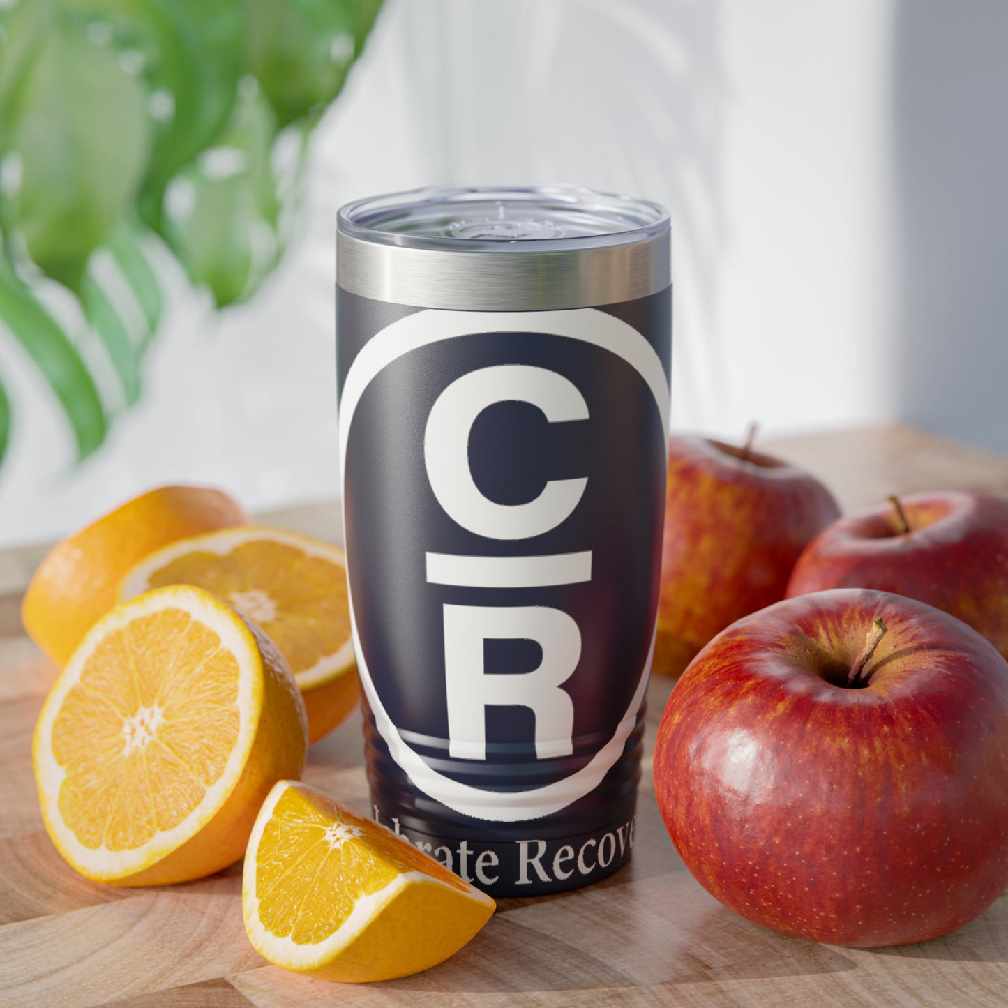 CR Celebrate Recovery Basic Logo White Ringneck Tumbler, 20oz