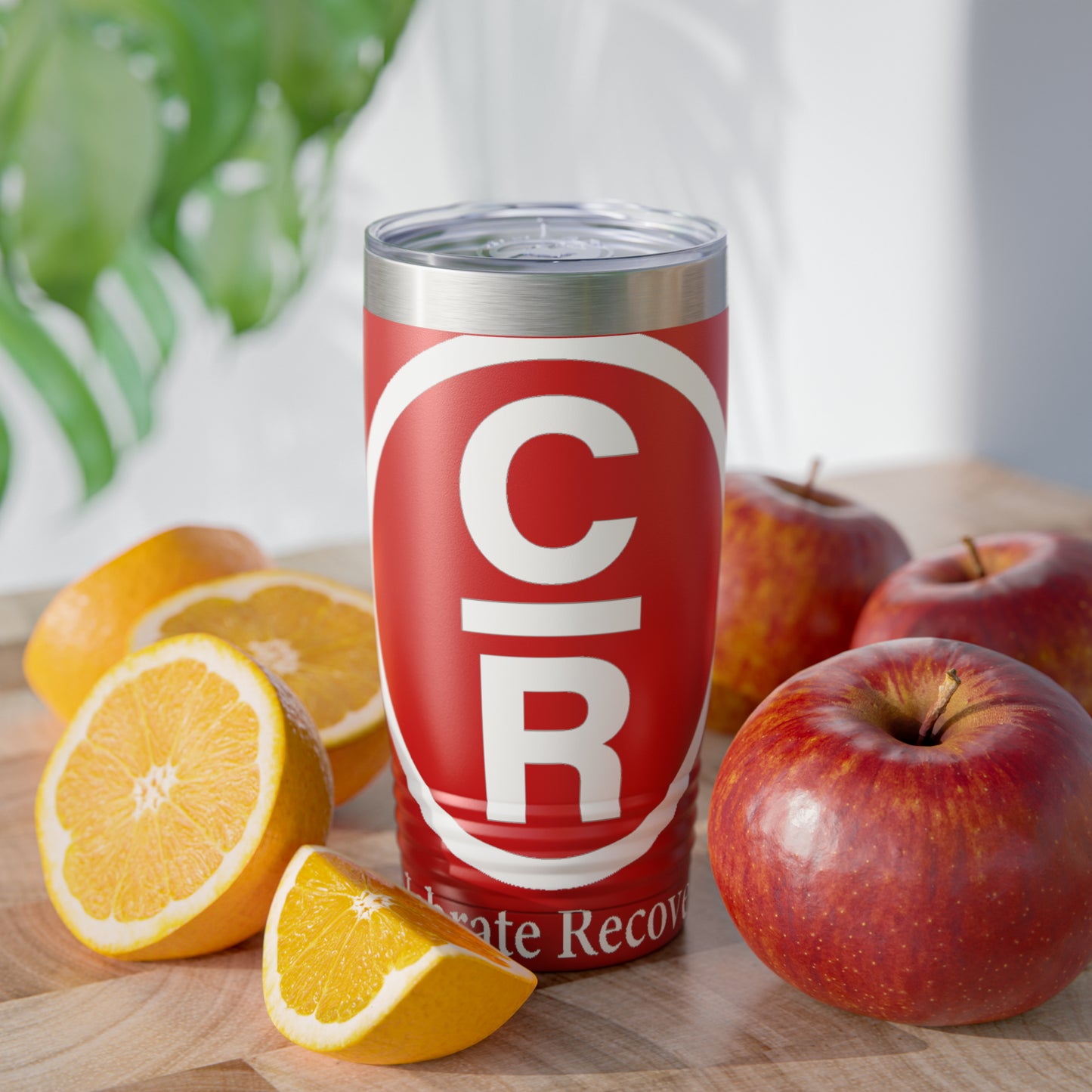 CR Celebrate Recovery Basic Logo White Ringneck Tumbler, 20oz