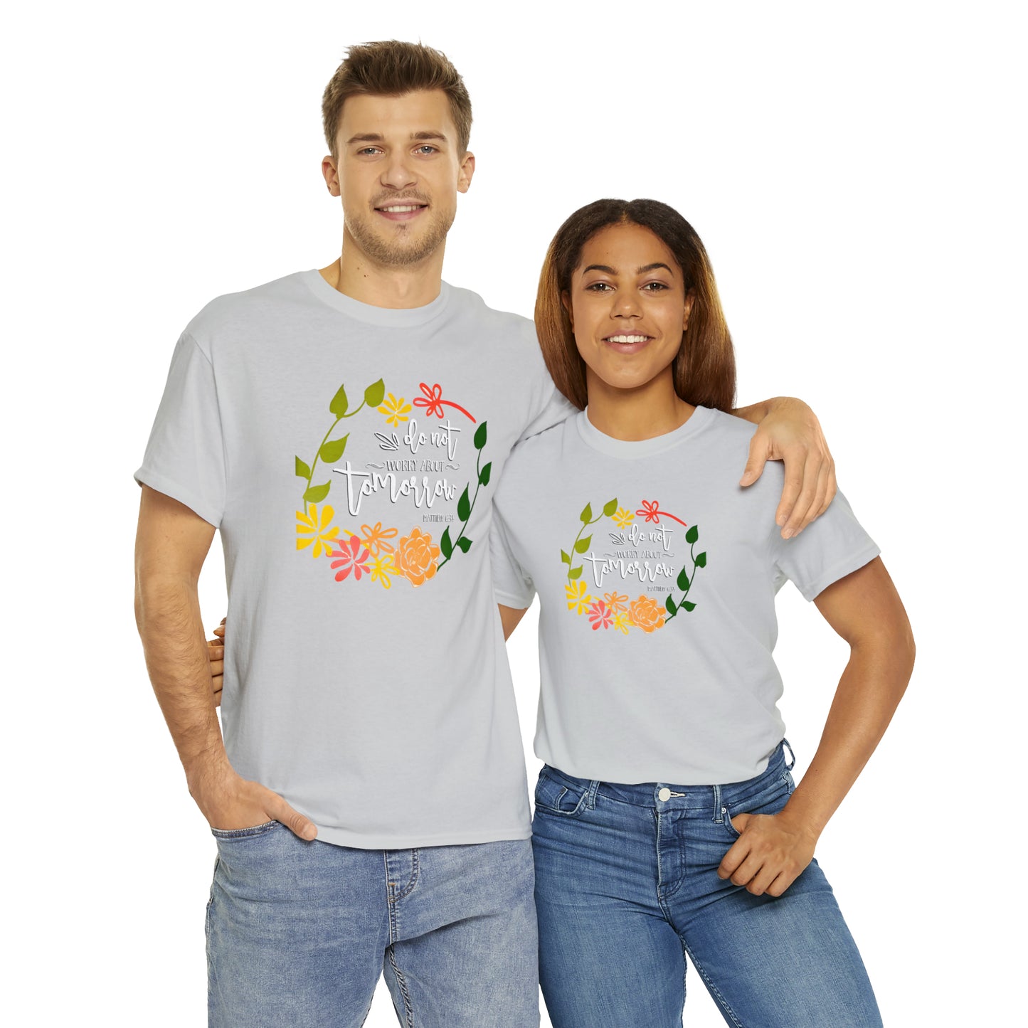 Do not worry about tomorrow (Matthew) - Unisex Heavy Cotton Short Sleeve Tee