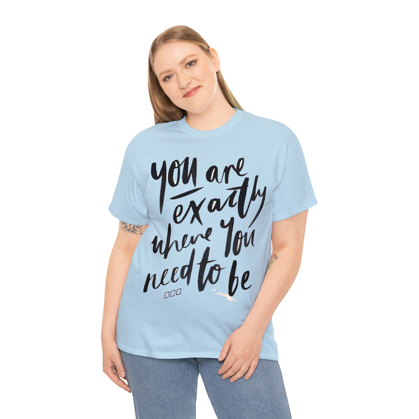 You re EXACTLY where you need to be  - CR Celebrate Recovery Classic Logo - Unisex Heavy Cotton Tee